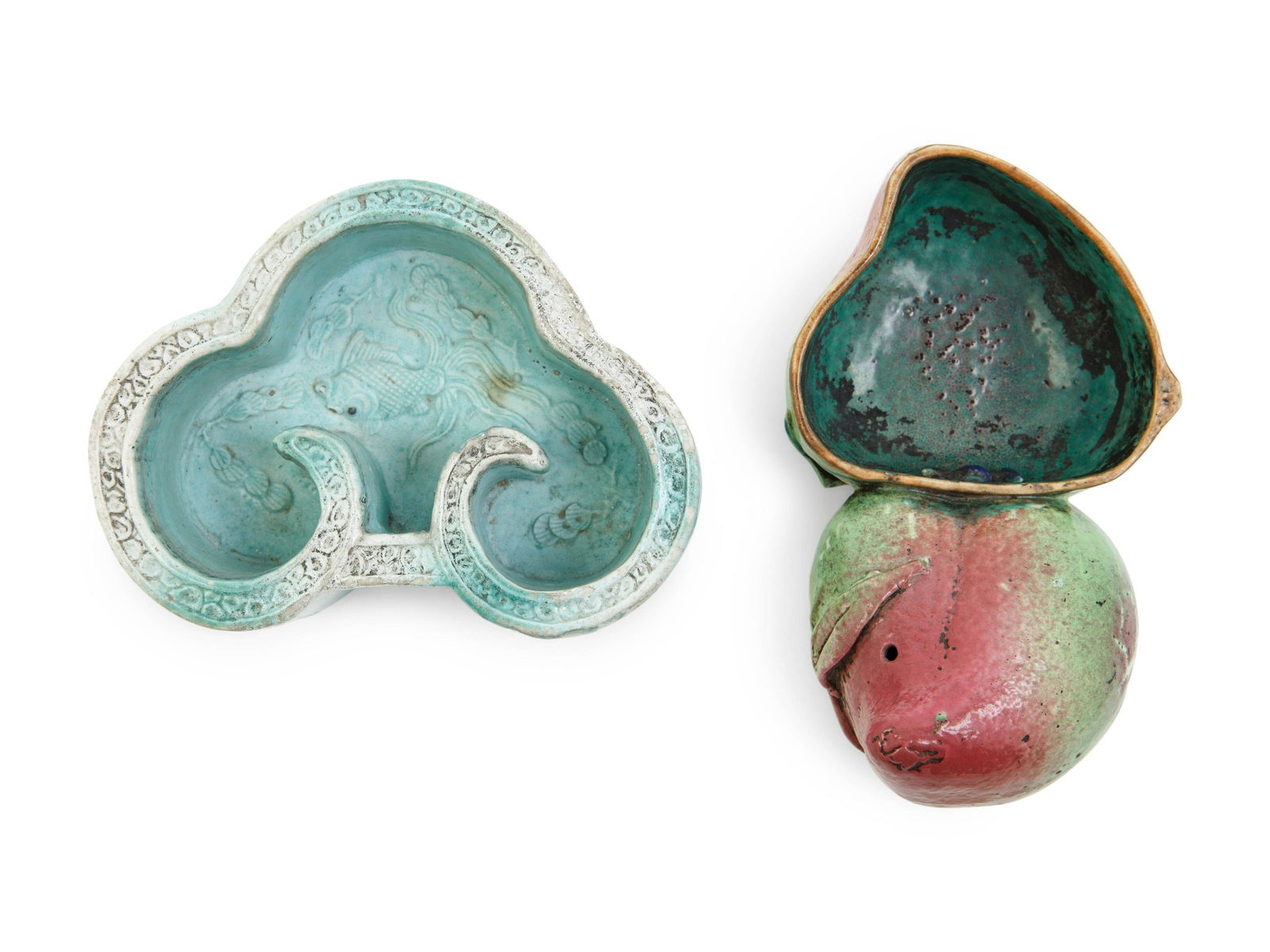 Two Chinese Famille Rose Porcelain Scholar's Objects (1 of 3)