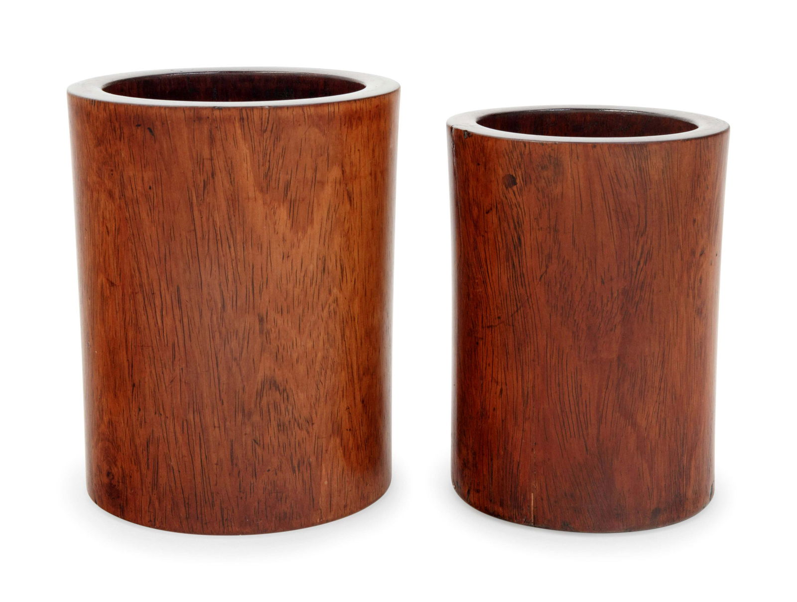 Two Chinese Hardwood Brush Pots,  Bitong (1 of 2)