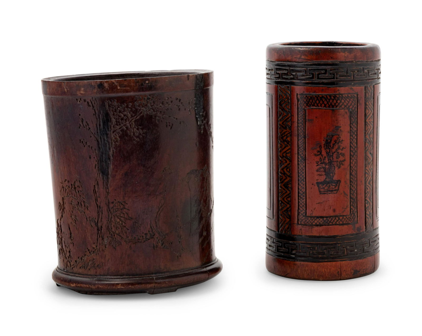 Two Chinese Carved Brush Pots,  Bitong (1 of 5)