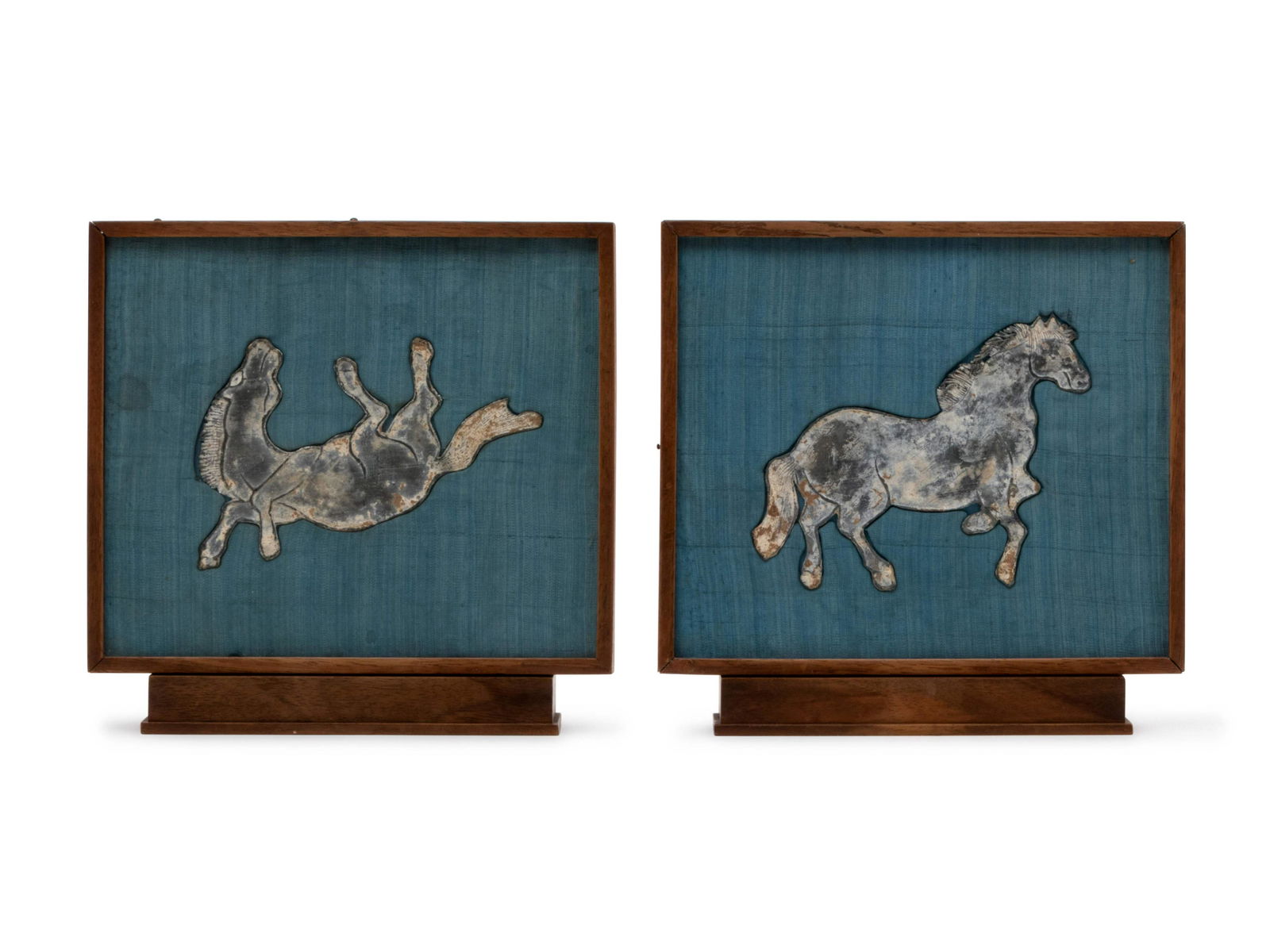 Two Chinese Lead Horse-Form Plaques (1 of 3)