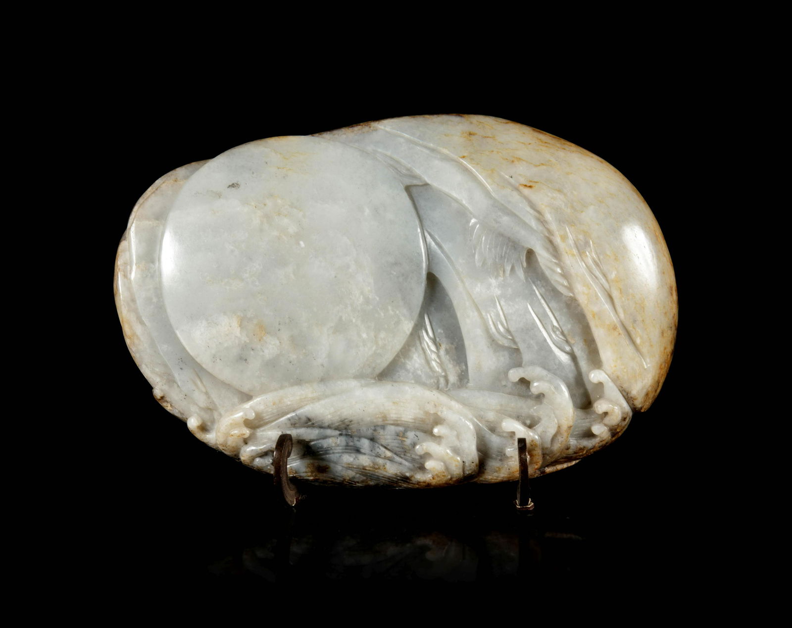 A Large Russet and Greyish White Jade Boulder (1 of 3)