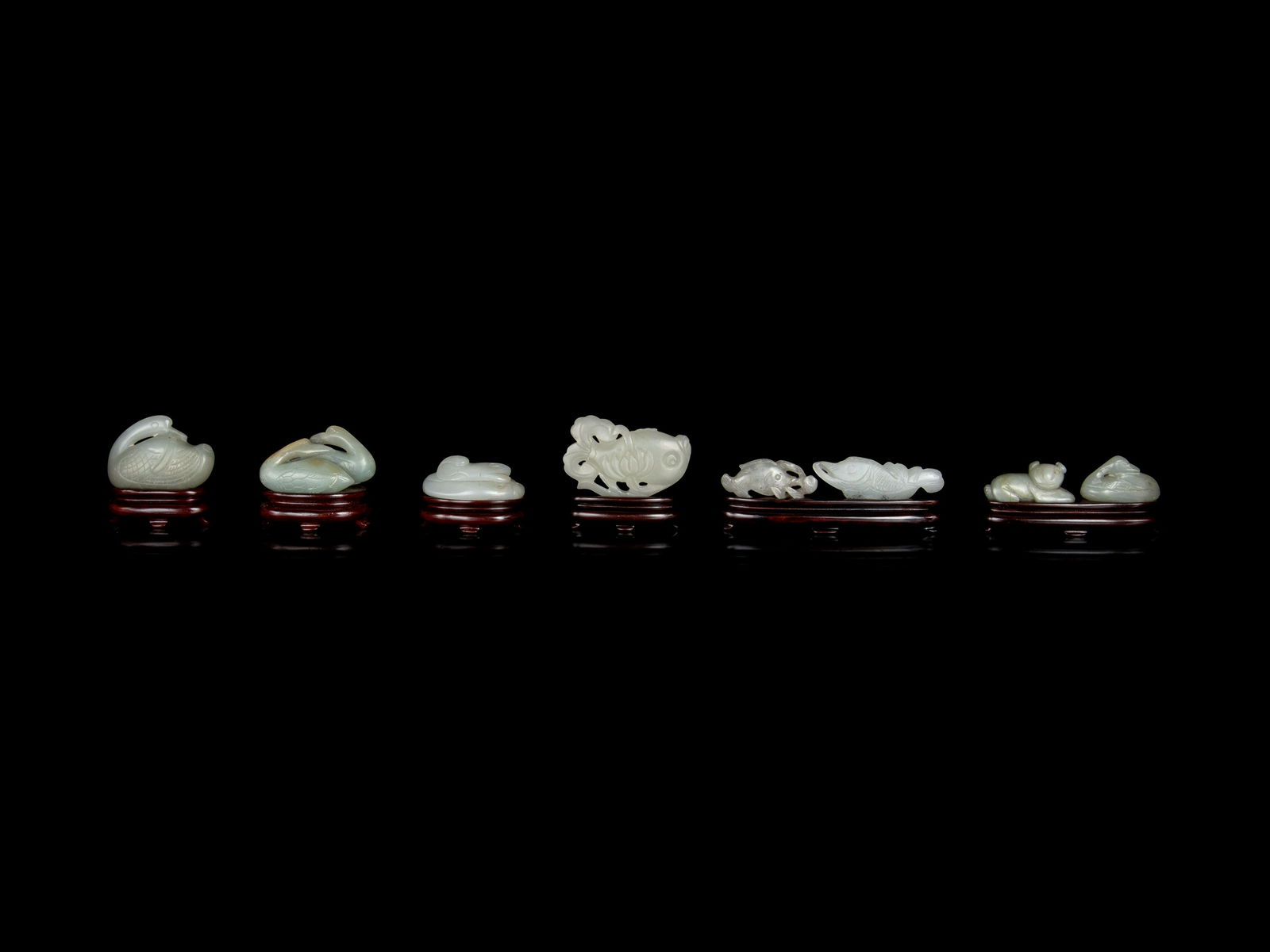 Eight Chinese Carved Jade Figures of Animals (1 of 5)