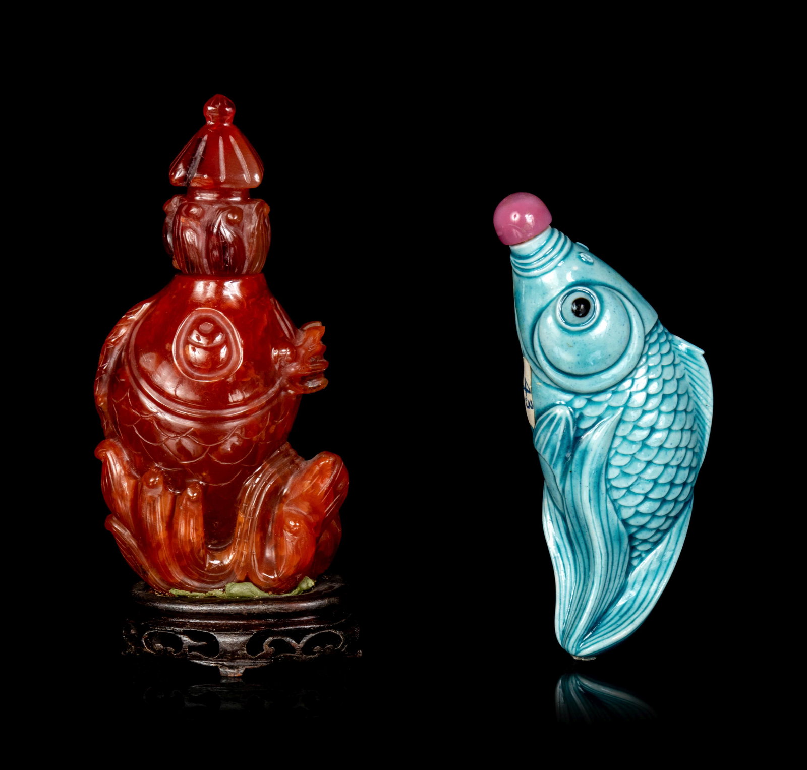 Two Chinese Fish-Form Snuff Bottles (1 of 2)