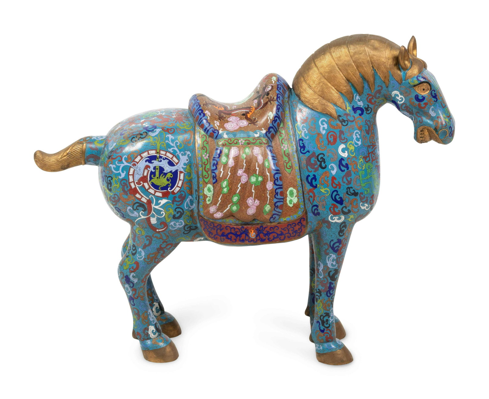 A Large Chinese Cloisonné Enamel Figure of a Horse (1 of 4)