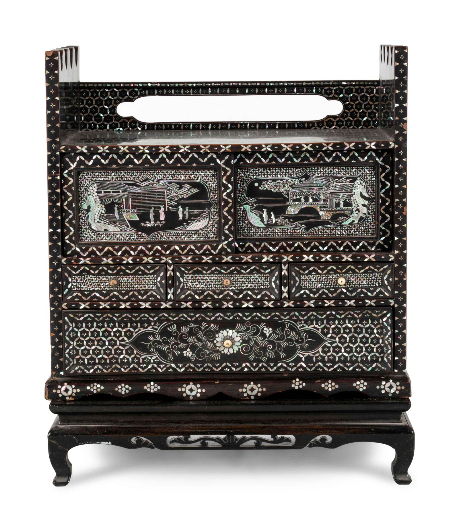 A Korean Black Lacquered and Mother-of-Pearl Inlaid (1 of 4)