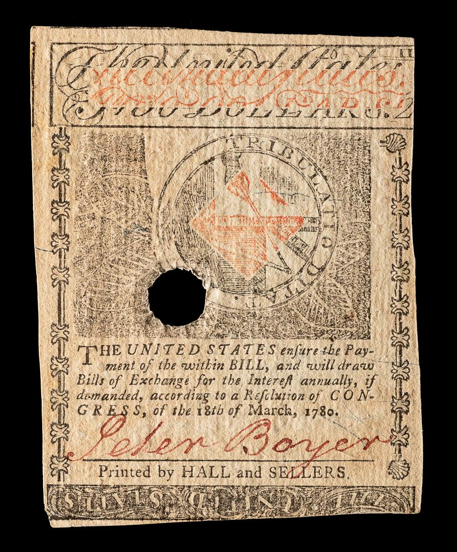 A State of Massachusetts 5/5/1780 $2 Note (1 of 1)