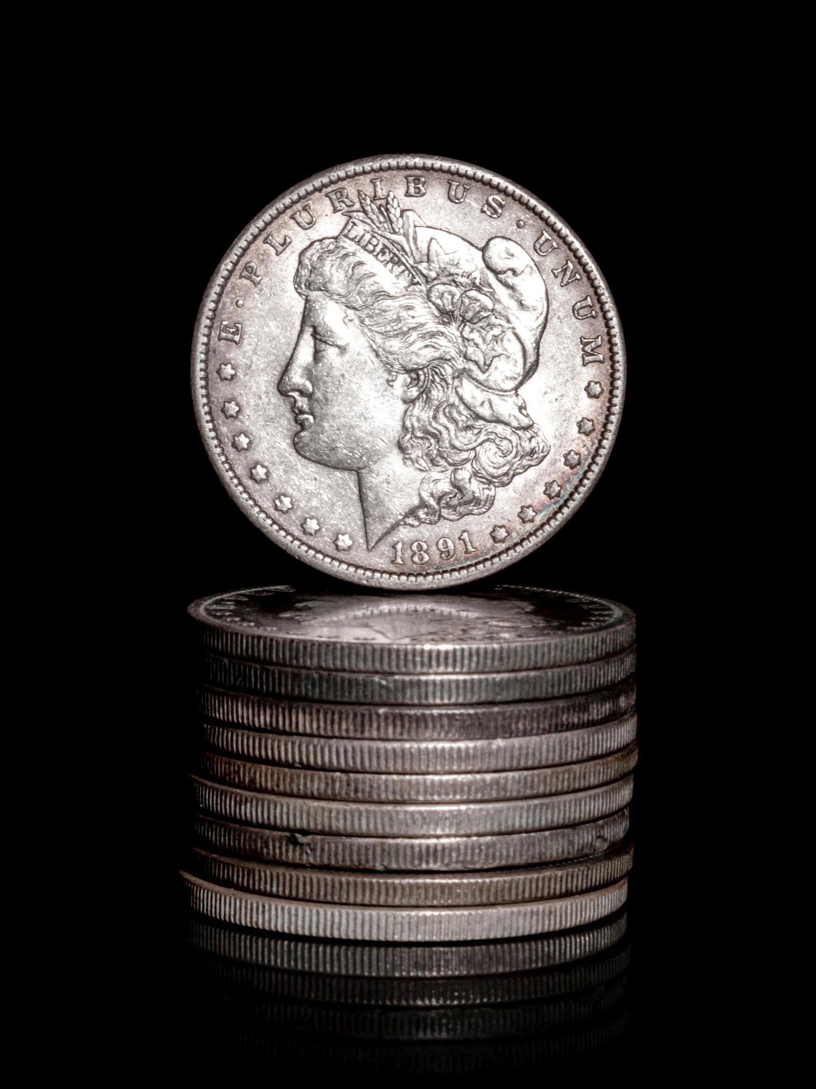 A Group of Ten United States Morgan $1 Coins (1 of 2)