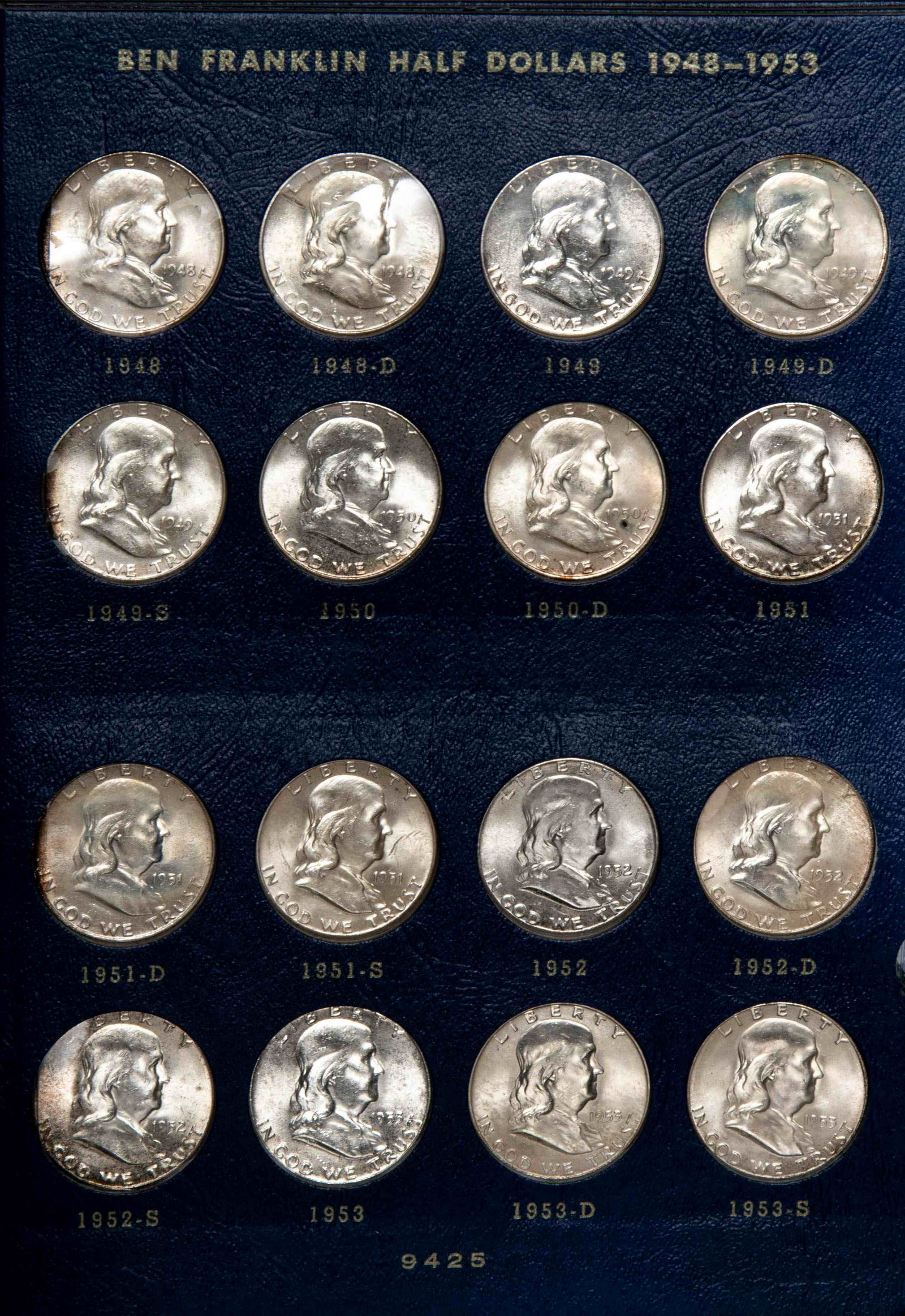 A Collection of Thirty-Five Benjamin Franklin 50c Coins (1 of 5)