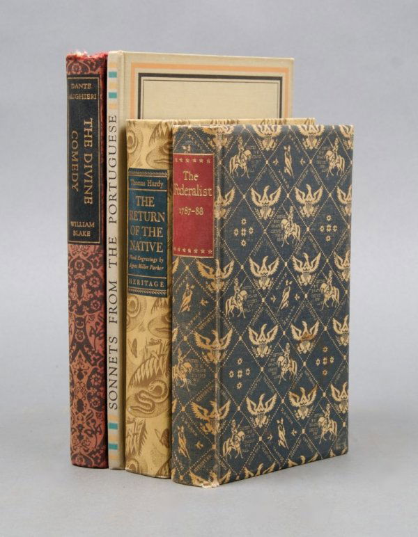 HERITAGE PRESS. A group of 17 titles: HERITAGE PRESS A group of 22 books, including Dante's Divine Comedy, illustrated by William Blake (1944), Elizabeth Barrett Browning's Sonnets from the Portuguese, (1938), and Thomas Hardy's Return o