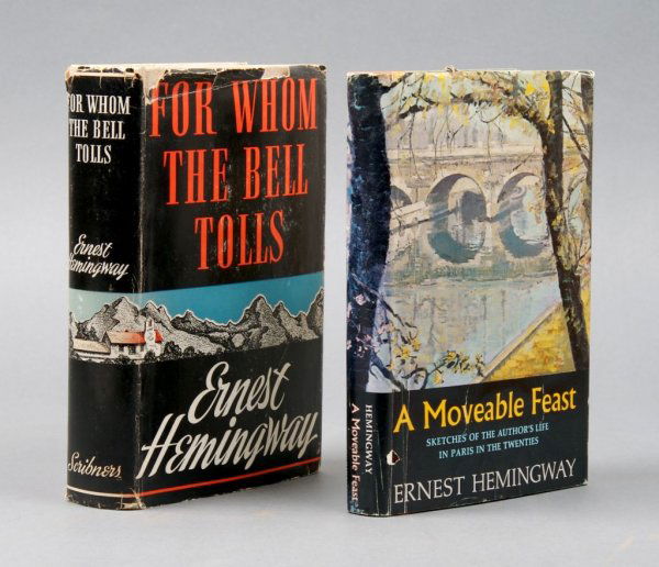 (LITERATURE) A group of 11 first editions, includi: (LITERATURE) A group of 11 first editions, including first edition copies of Hemingway's A Moveable Feast and For Whom the Bell Tolls(first printing). Property from the Estate of Will H. Hay