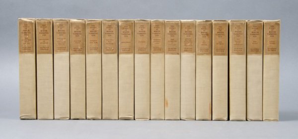 TARKINGTON, BOOTH. Works. 16 vols. Seawood edition: TARKINGTON, BOOTH The Works of Booth Tarkington. Garden City: Doubleday, Page, 1922-1932. 16 vols. (of 27) only. 8vo, original cloth, top edge gilt. One of 1075 sets of the Seawood edition, with portr