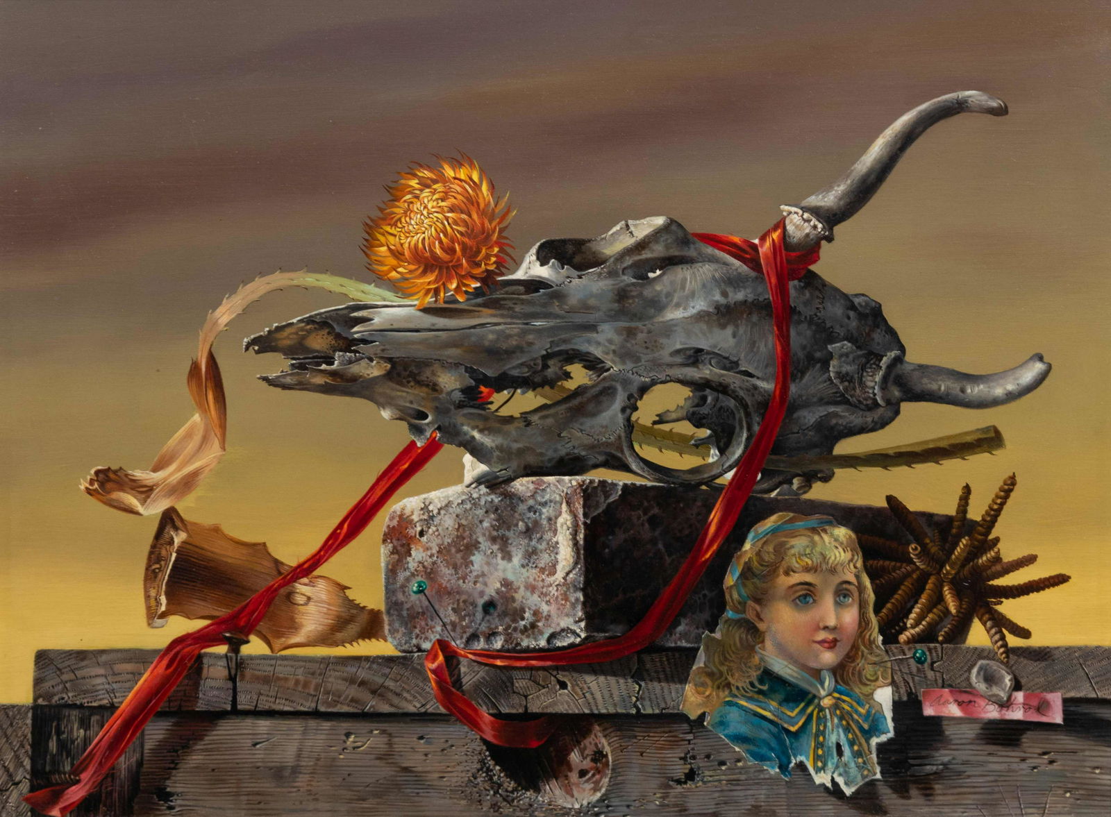 Aaron Bohrod (American, 1907-1992) The Golden West,: Aaron Bohrod (American, 1907-1992) The Golden West, 1957 oil on gesso panel signed Aaron Bohrod (lower right) 11 ½ x 15 ¼ inches. Provenance: The artist Private Collection, acquired directly