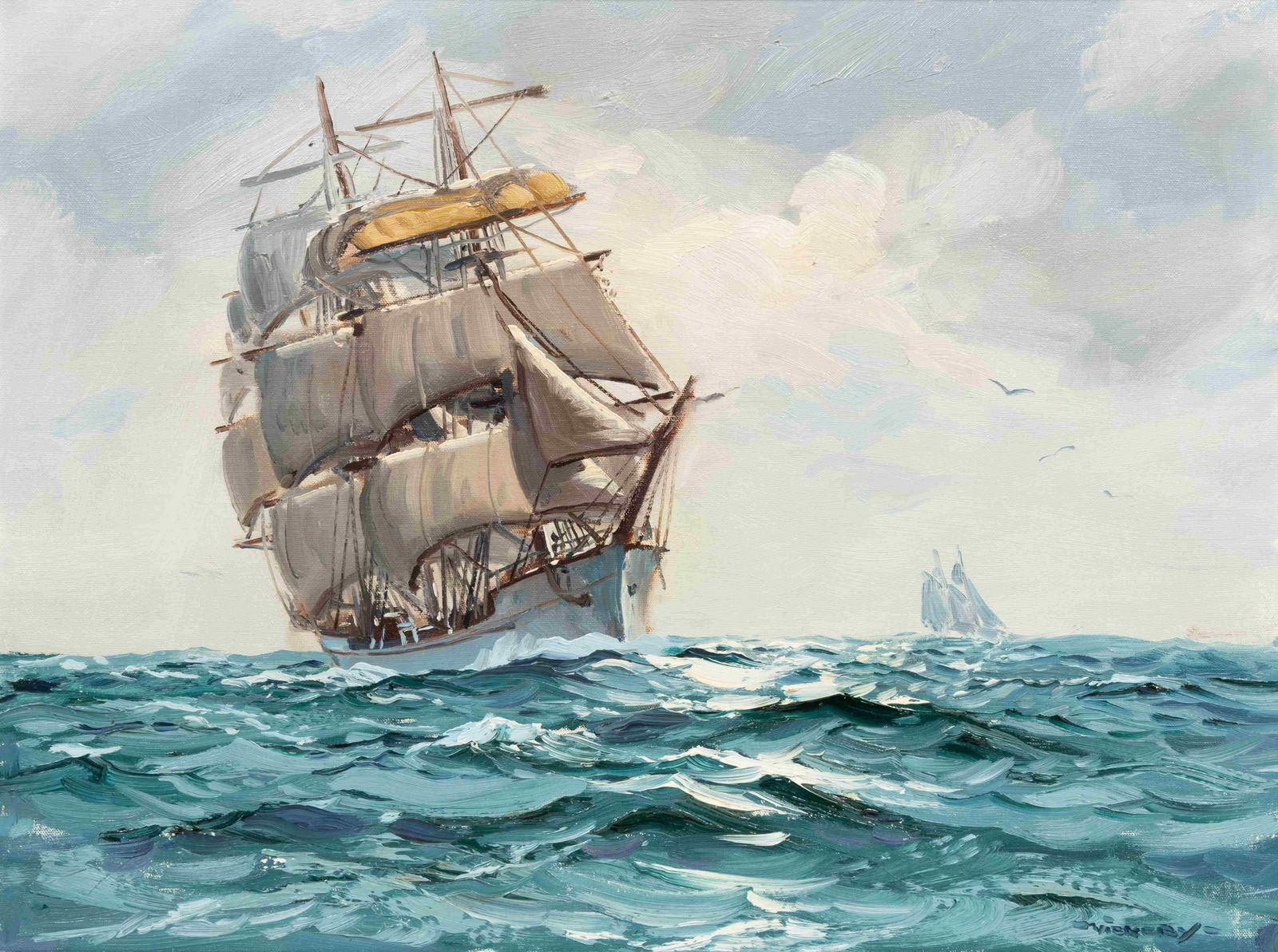 Charles Vickery (American, 1913-1998) Sailing Ships (1 of 6)