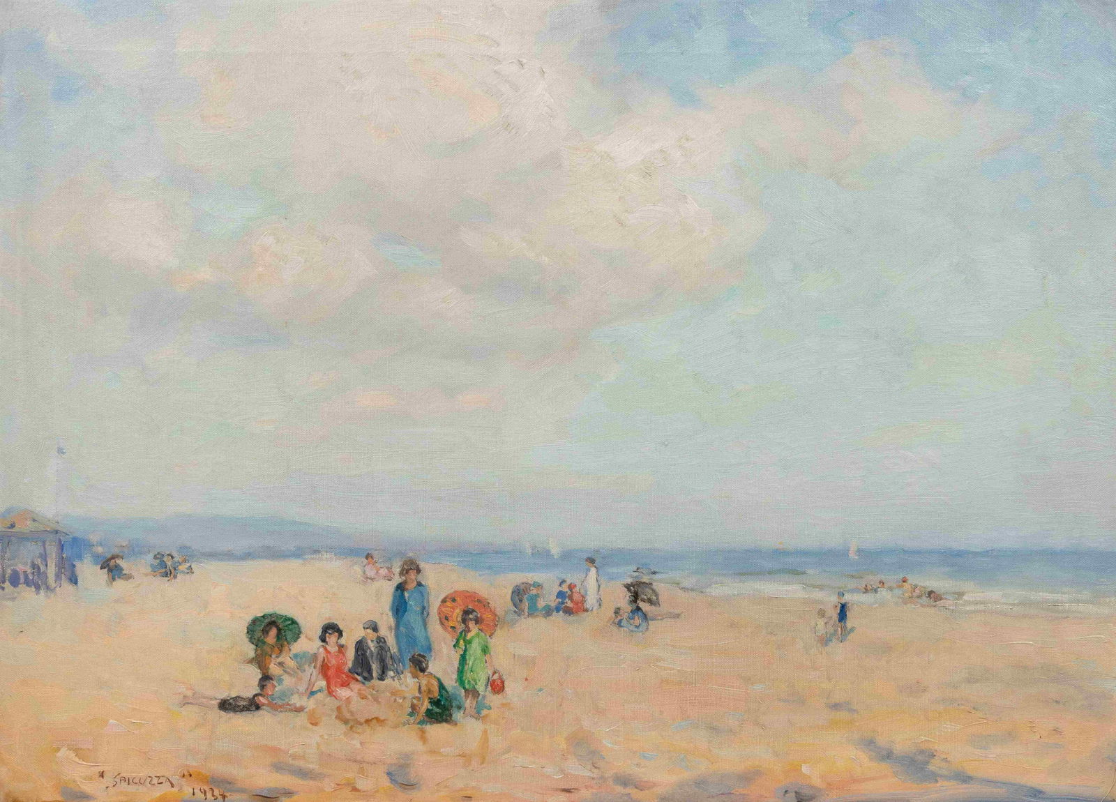 Francesco Spicuzza (American, 1883-1962) Beach Scene, (1 of 5)