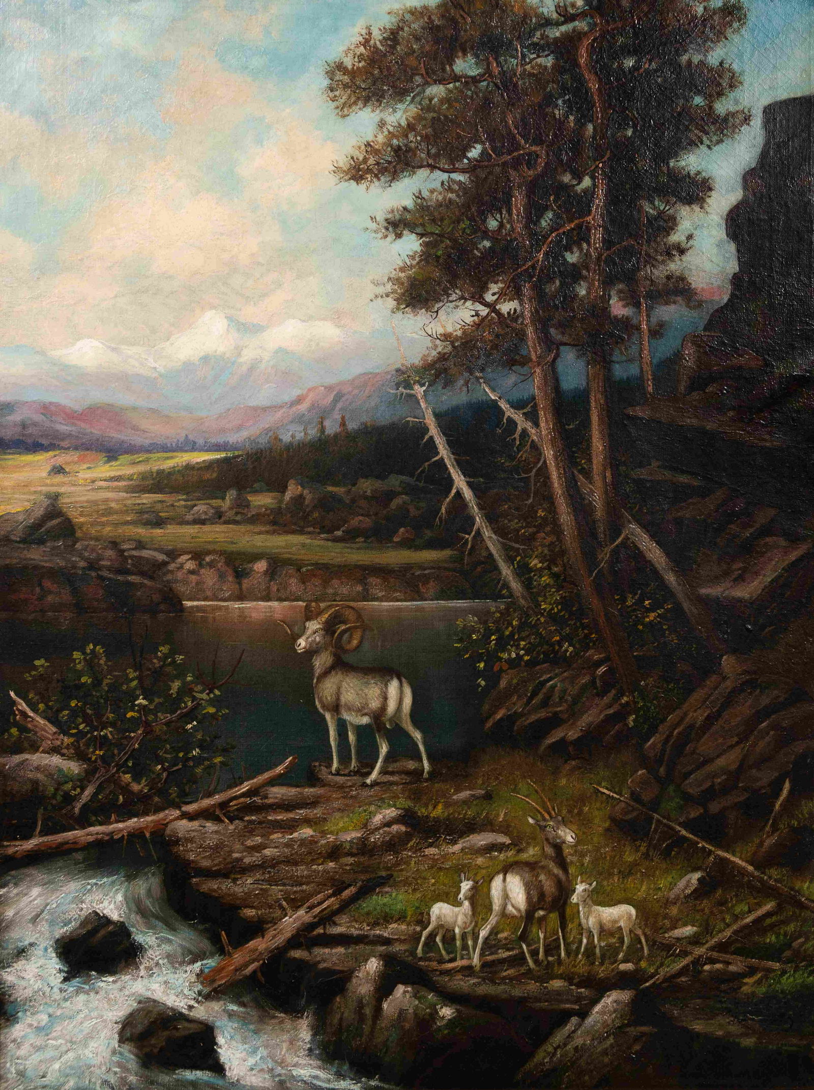 Henry Herman Cross (American, 1837-1918) Antelope in a (1 of 2)