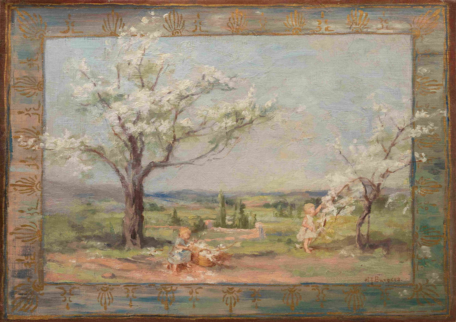 Ida J. Burgess (American, 1855-1934) Flowering Trees (1 of 5)