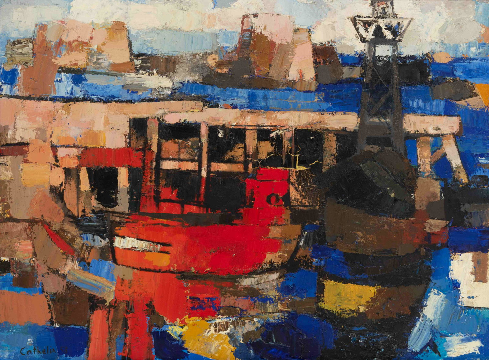 Bernard Cathelin (French, 1919-2004) La jetee Mars, (1 of 1)