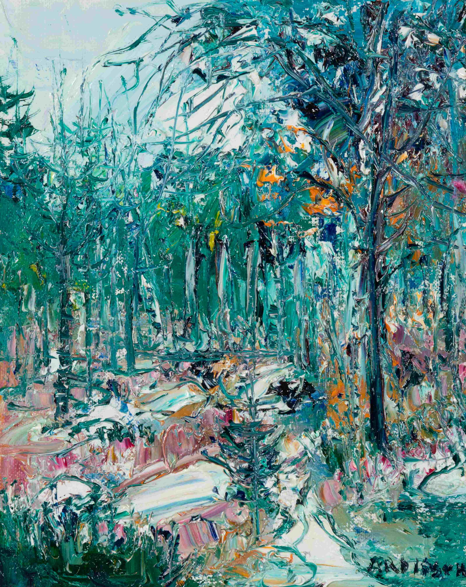 Yolande Ardissone (French, b. 1927) Fontainbleu Forest: Yolande Ardissone (French, b. 1927) Fontainbleu Forest (a pair of works) oil on canvas each signed Ardissone (lower left) 10 ½ x 8 ¾ inches (each).