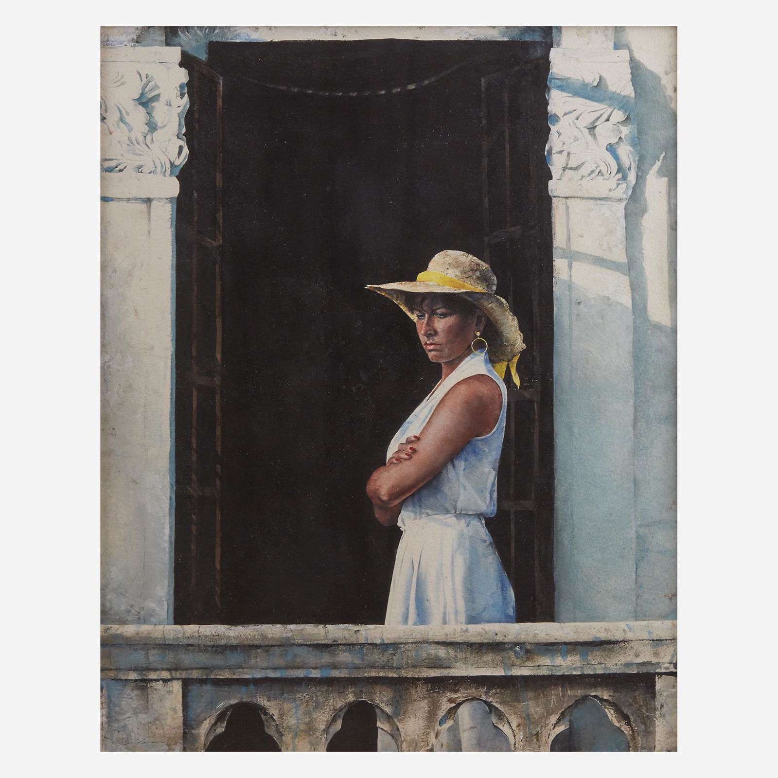 Stephen Scott Young (American, B. 1957), , Señorita: Stephen Scott Young (American, B. 1957)SeñoritaSigned 'SS young' bottom left, watercolor and drybrush on paper laid down to foamcoreSheet size: 26 7/8 x 21 3/8 in. (68.3 x 54.3cm)PROVENANCE:John Suro