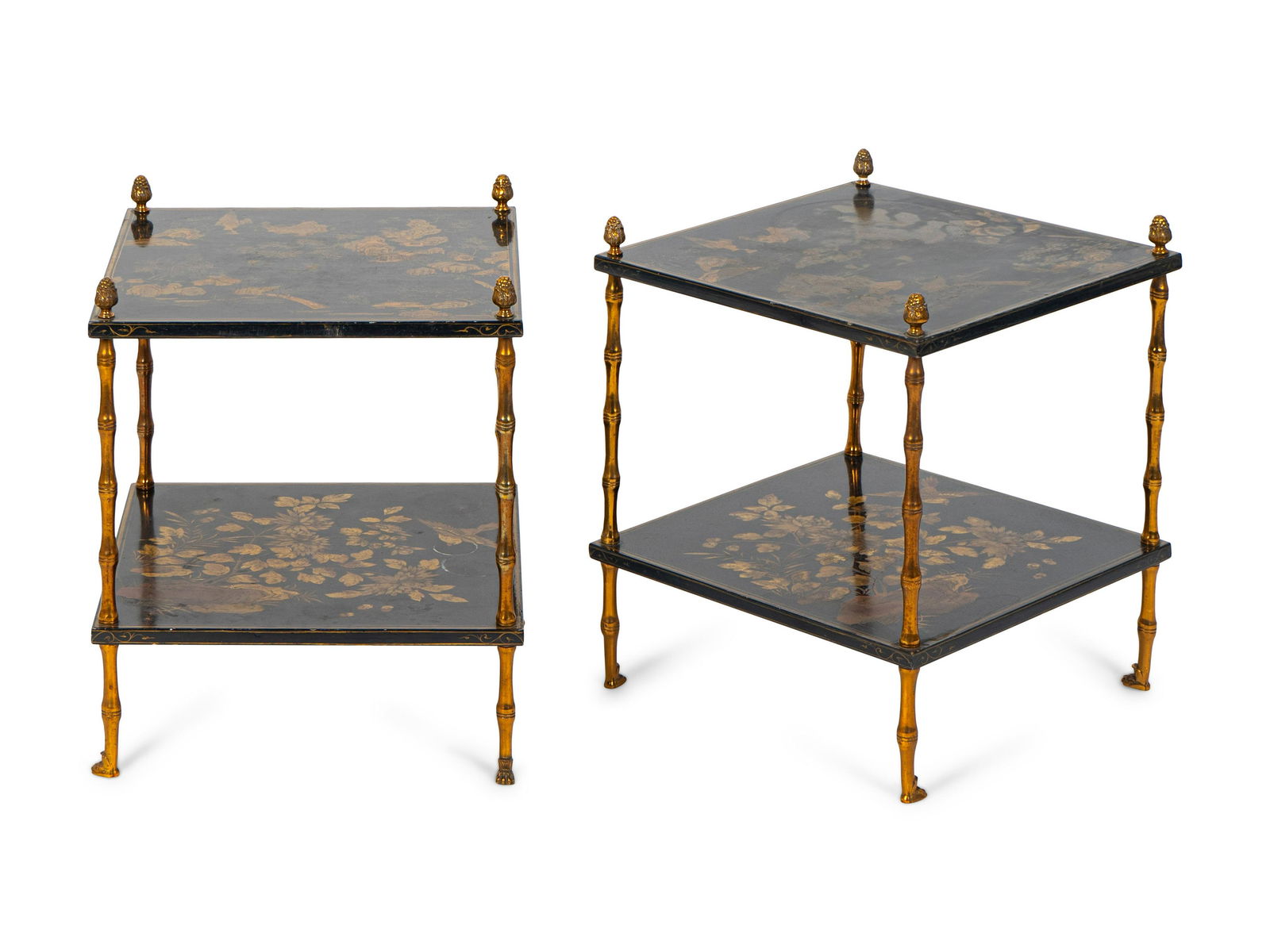 A Pair Gilt-Bronze-Mounted Two-Tiered Lacquered Tables (1 of 1)