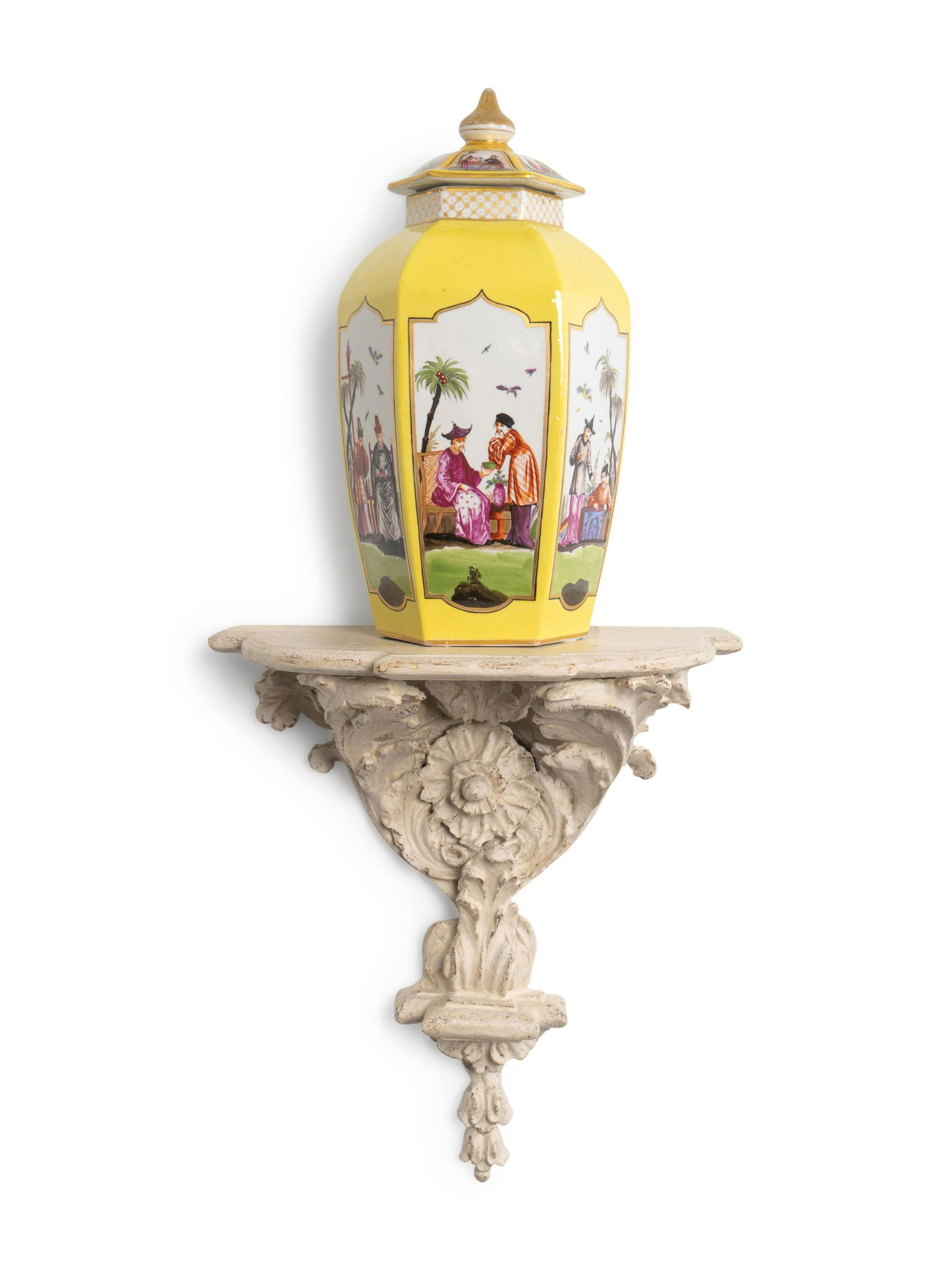 A Pair of Sitzendorf Parcel-Gilt and Polychromed (1 of 2)