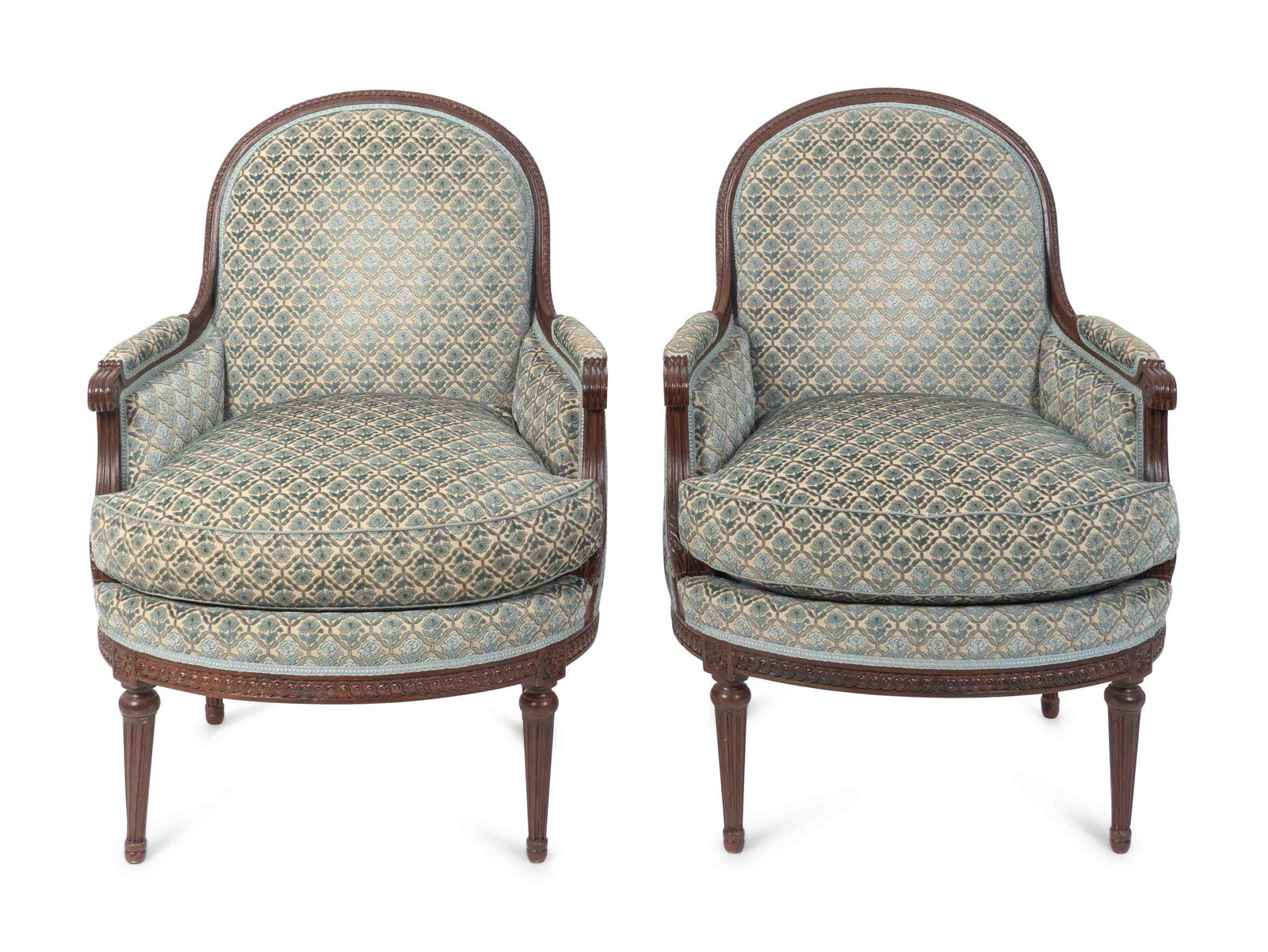 A Pair of Louis XVI Style Armchairs Height 38 x width (1 of 2)