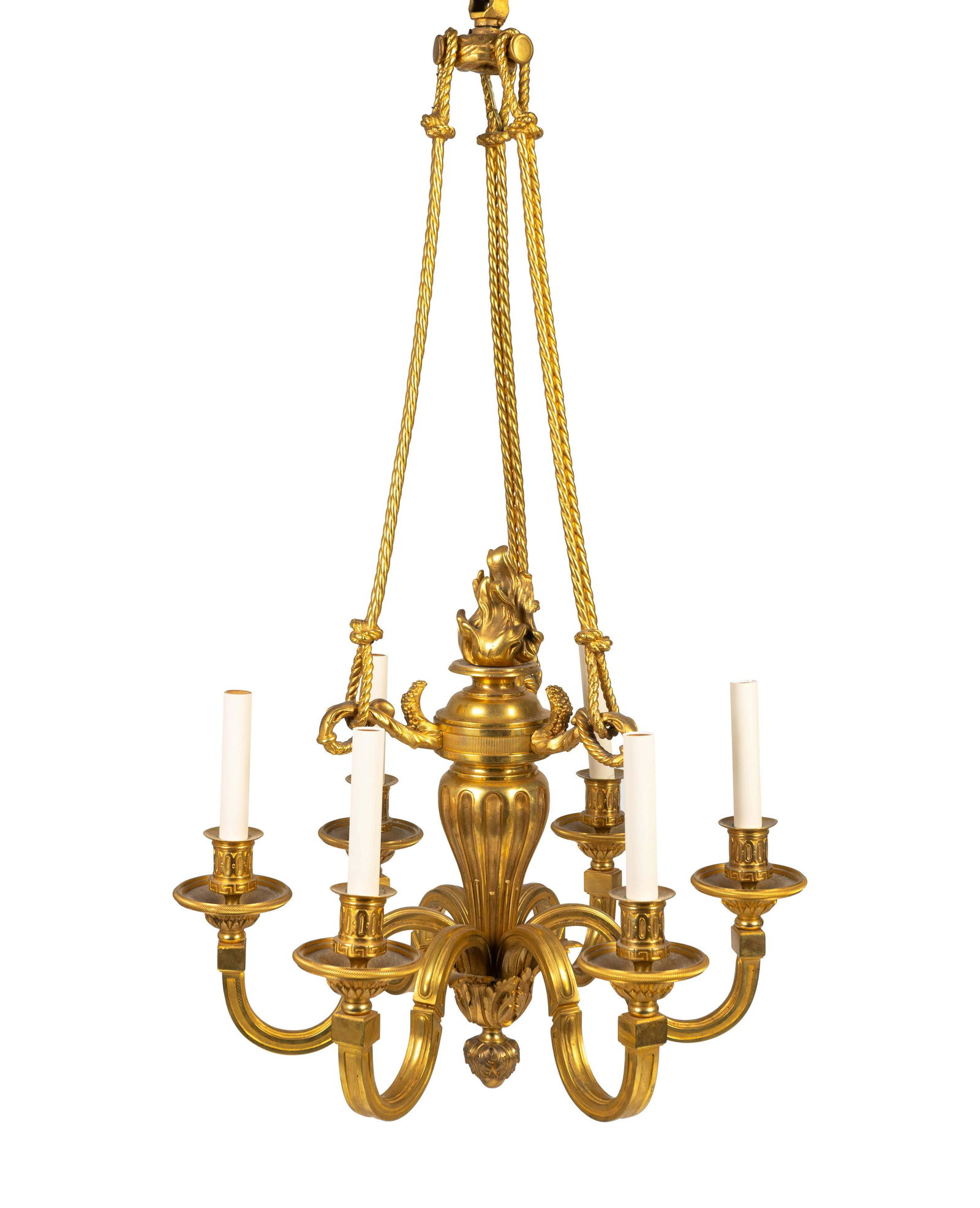 A Louis XIV Style Gilt-Bronze Six-Light Chandelier (1 of 1)