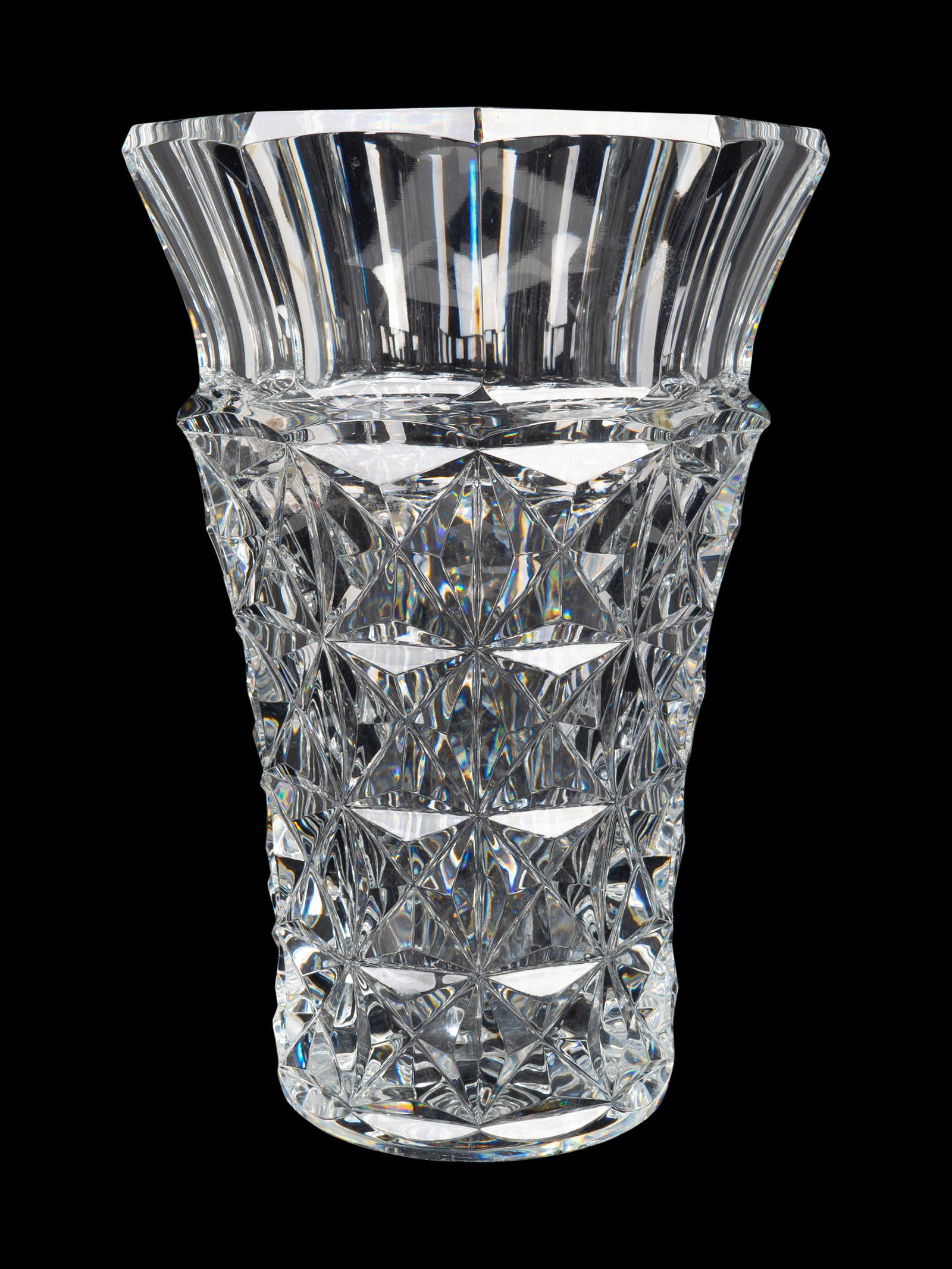 A Baccarat Glass Large Vase Height 15 1/2 x diameter 8 (1 of 1)