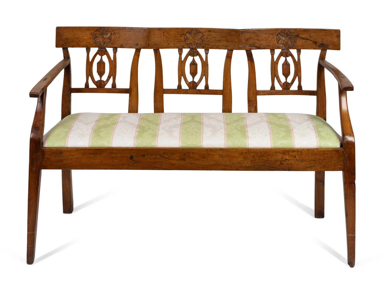An Italian Neoclassical Style Walnut Bench Height 33 (1 of 2)