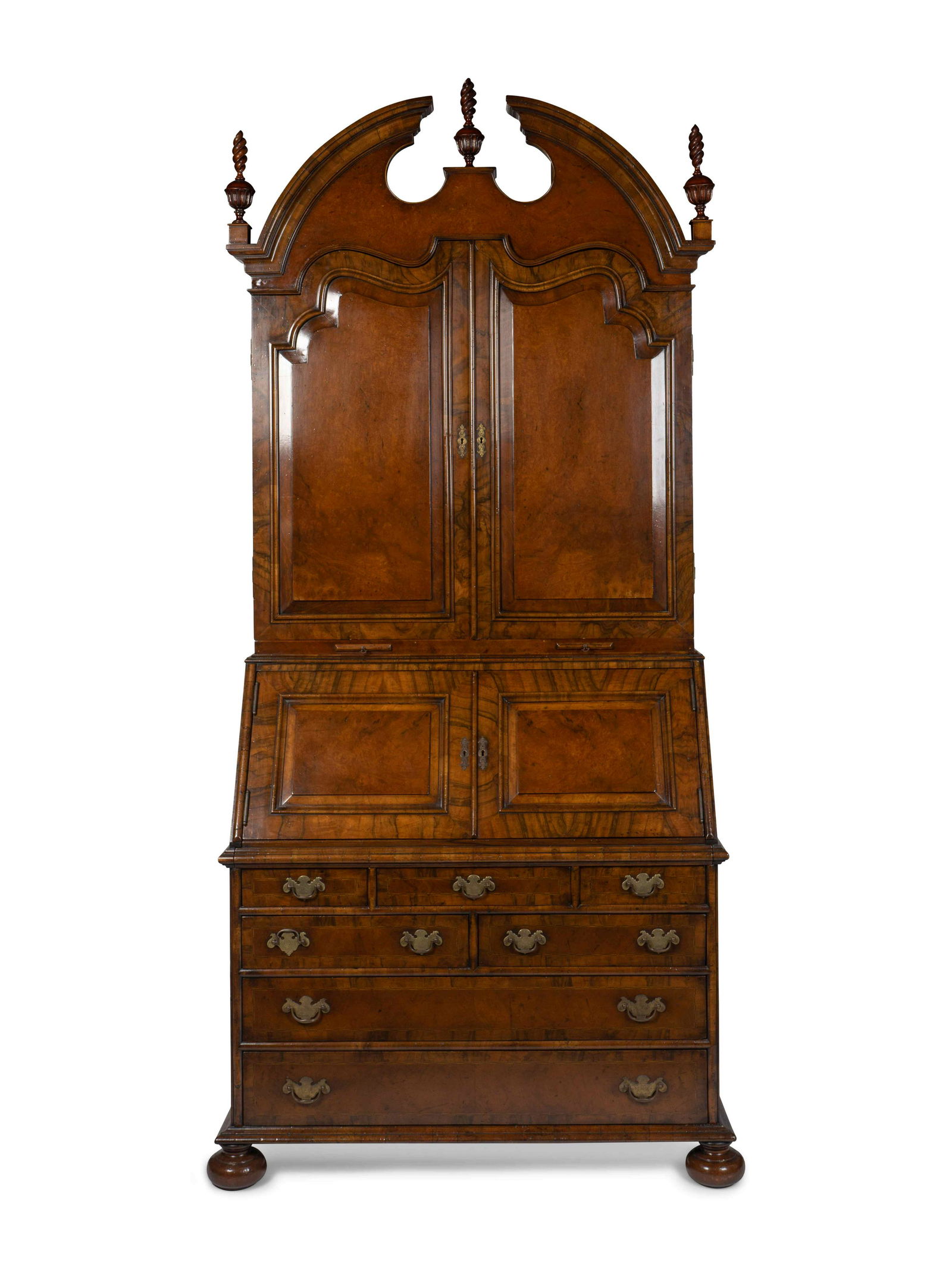 A George II Style Walnut Secretary Bookcase Height 100 (1 of 1)