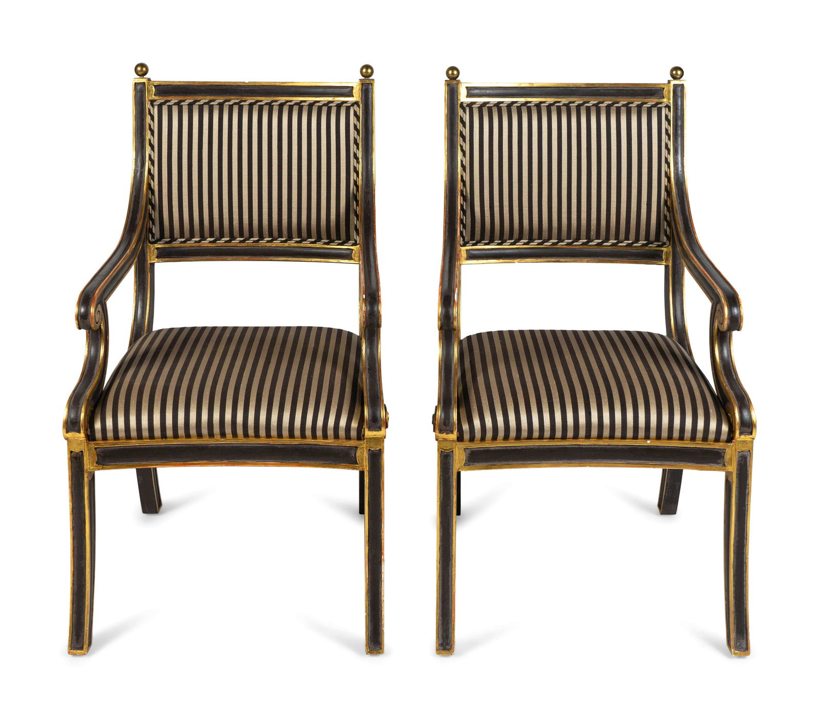 A Set of Eight Regency Style Parcel-Gilt and (1 of 2)