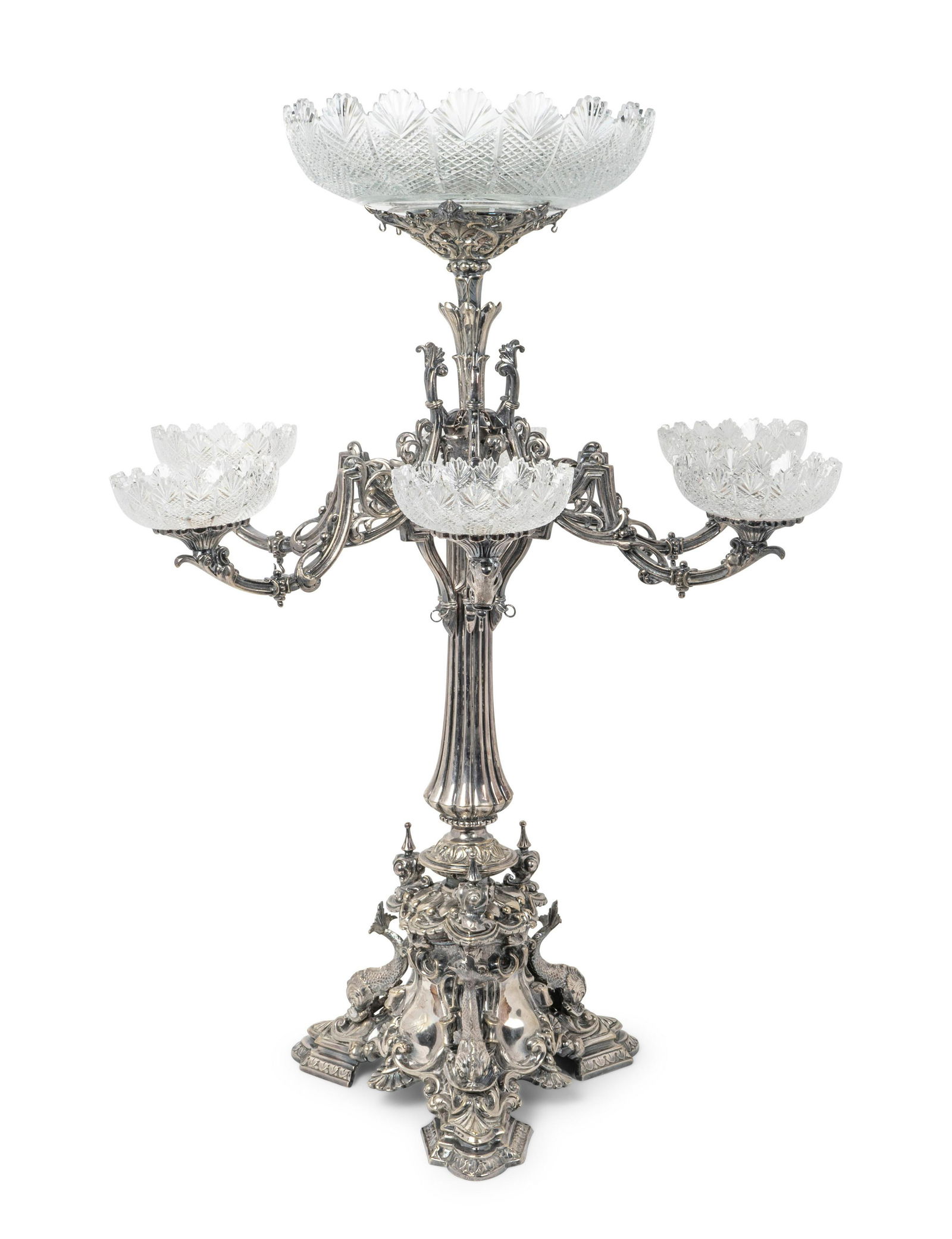A Victorian Silver Plate Epergne Height 32 inches. (1 of 1)