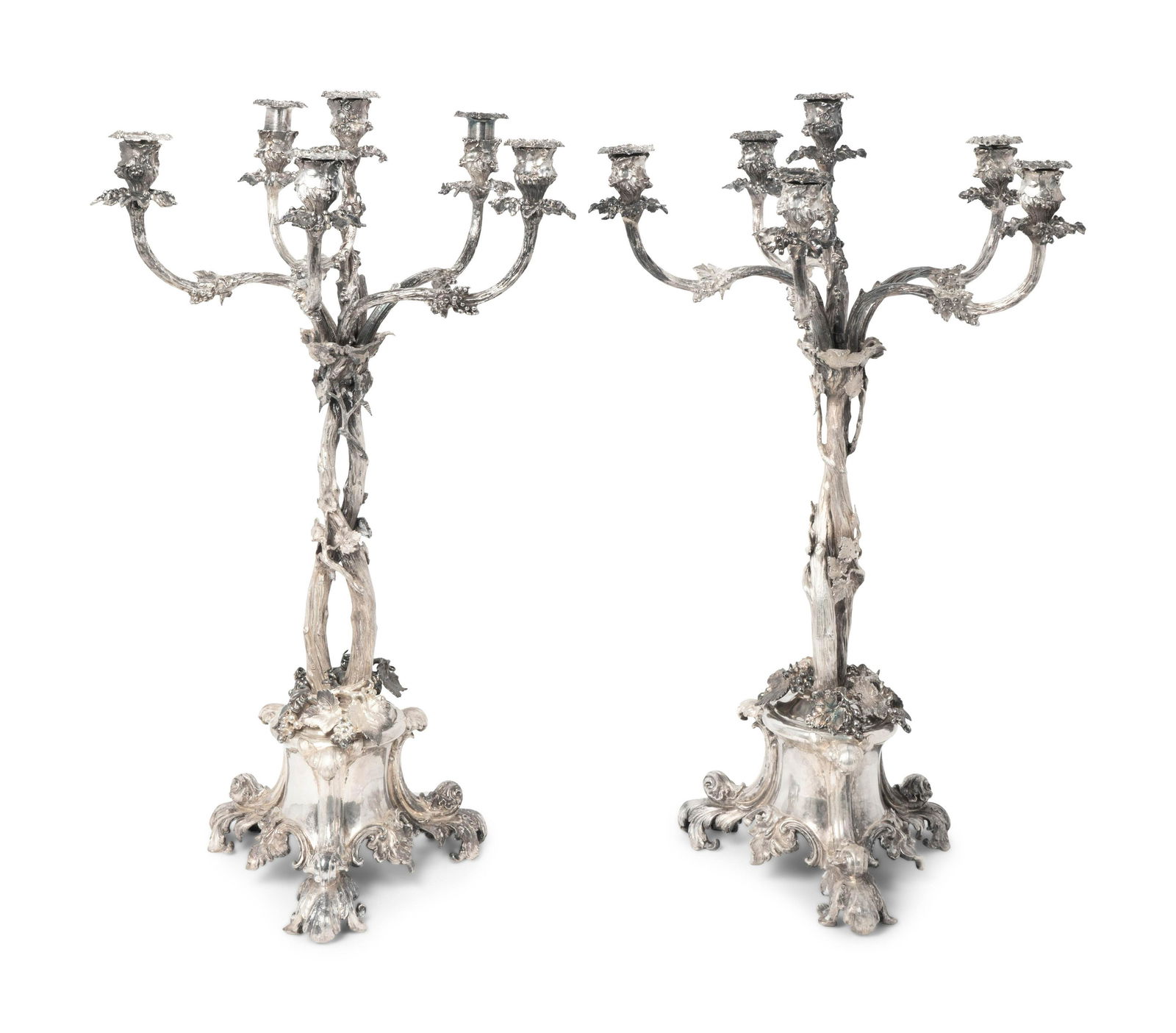 A Pair of Victorian Silverplate Five-Light (1 of 1)