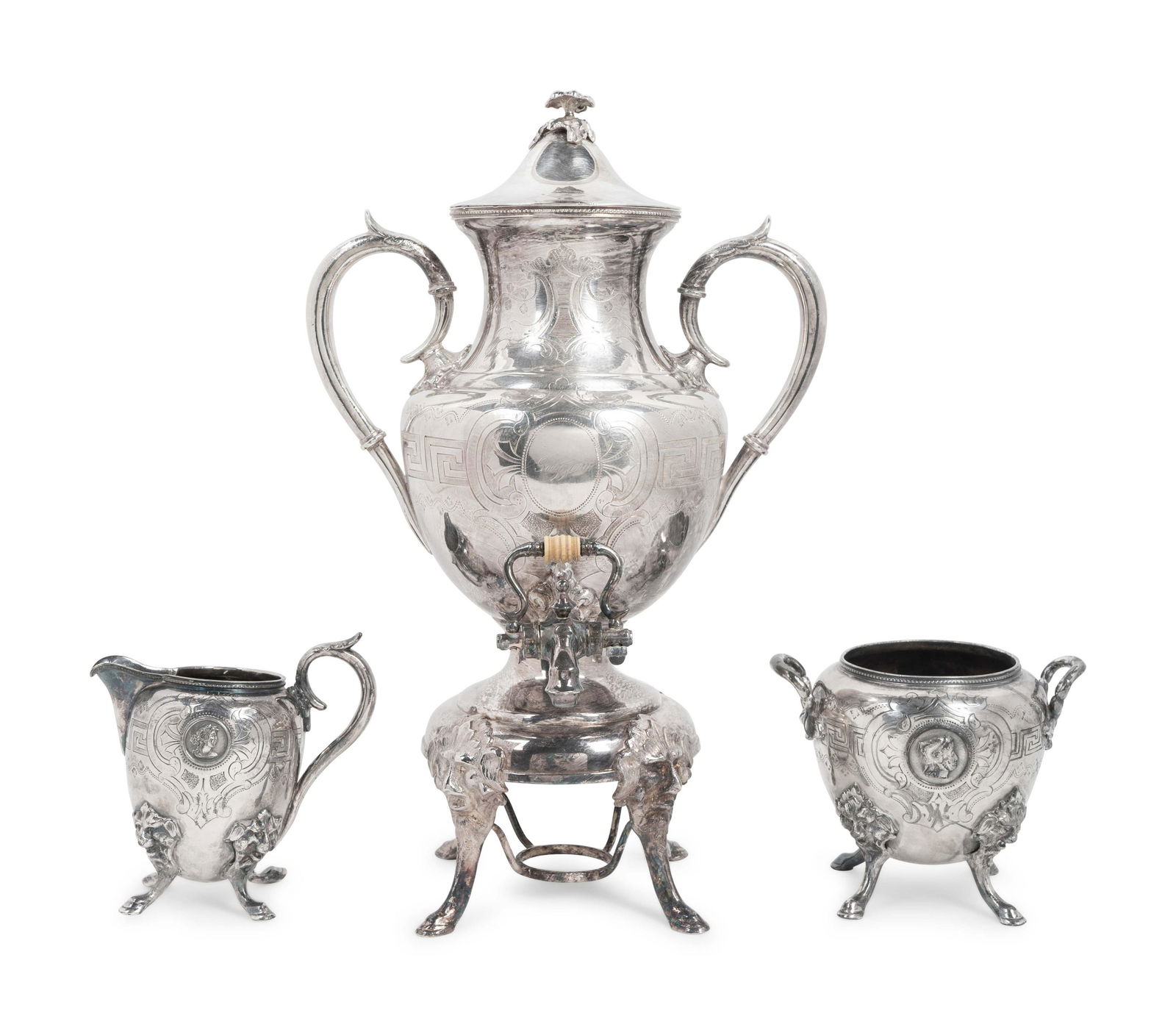 An American Silverplate Three-Piece Tea Service Height (1 of 1)