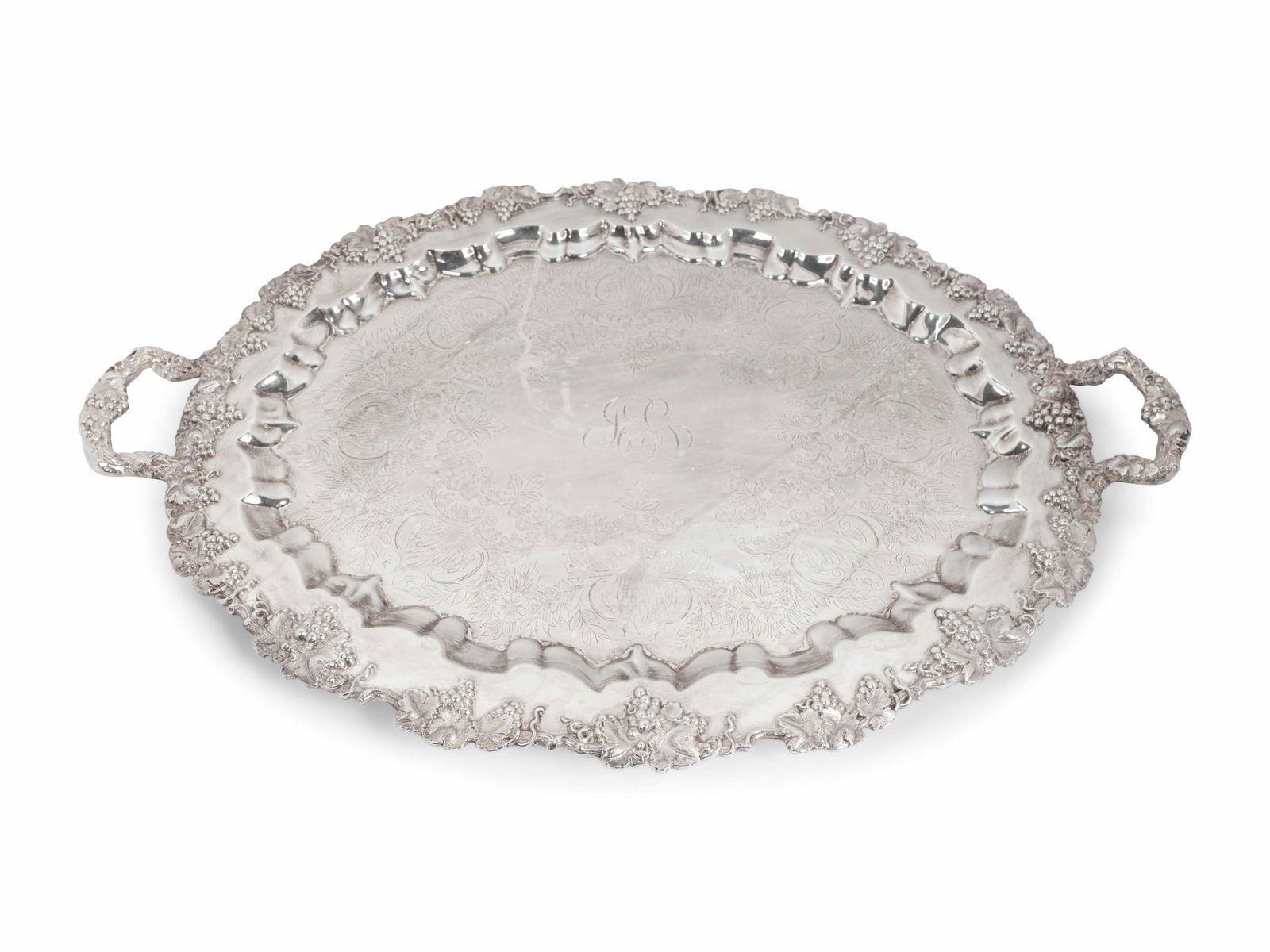 An American Silverplated Two-Handled Oval Footed Tray (1 of 1)