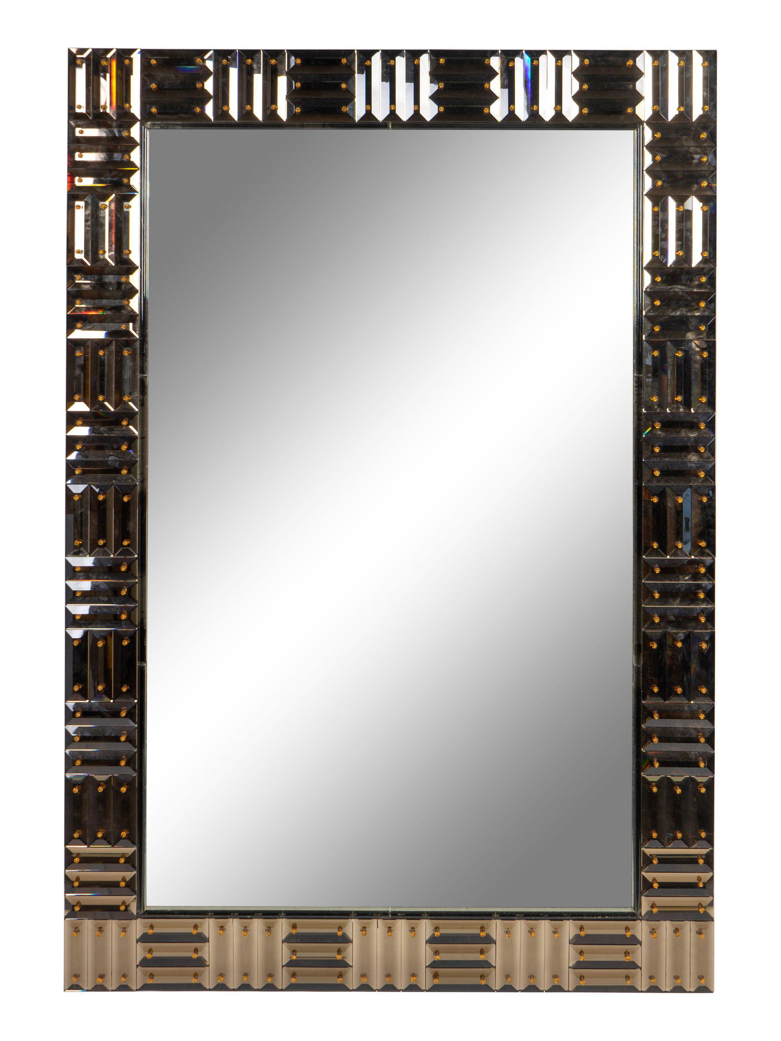 A Contemporary Beveled Glass Mirror 62 x 42 1/2 inches. (1 of 1)