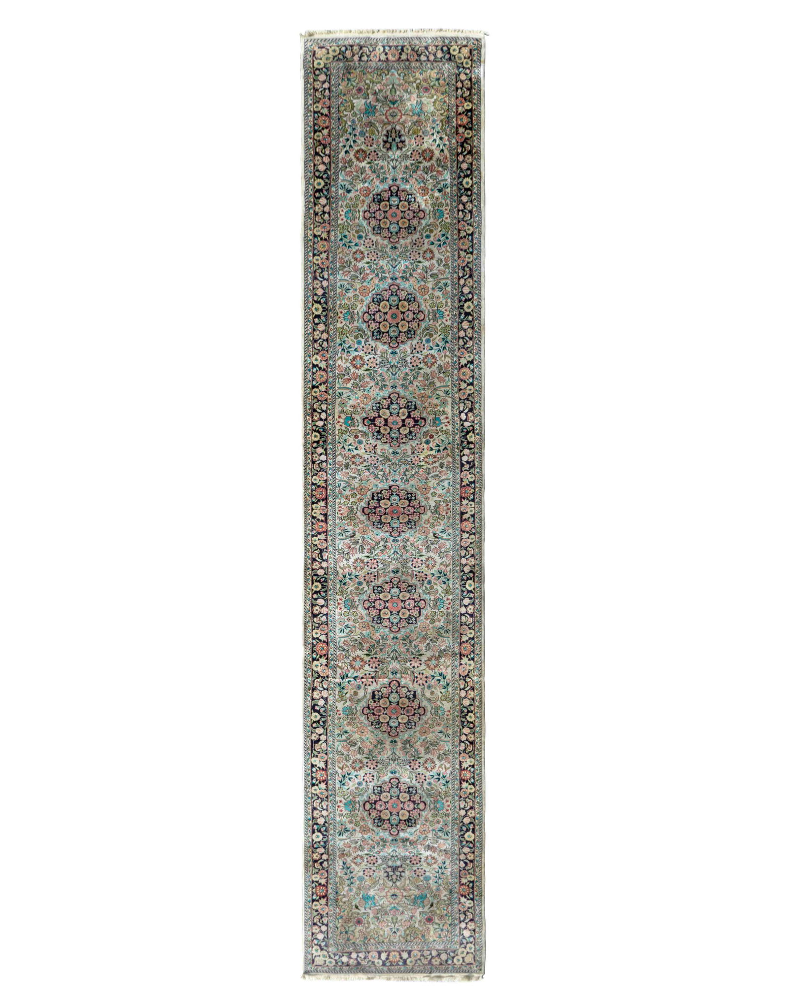 A Qum Silk Runner 14 feet x 2 feet 6 inches. (1 of 1)