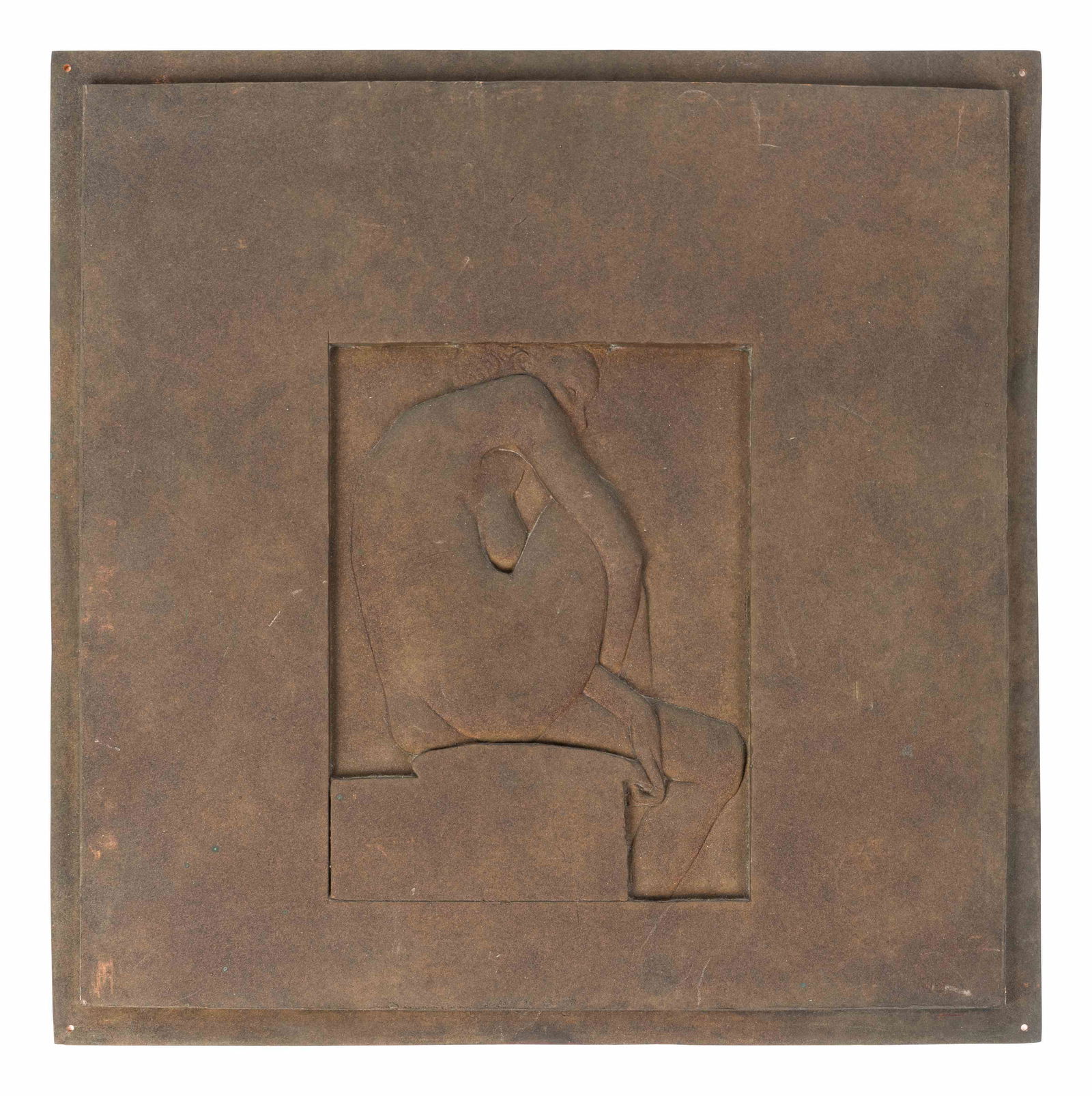 Robert Graham (American, 1938-2008) Untitled (Nude),: Robert Graham (American, 1938-2008) Untitled (Nude), 1992 cast copper bas-relief Marked M2 lower right. 14 inches square Provenance: Acquired from the artist