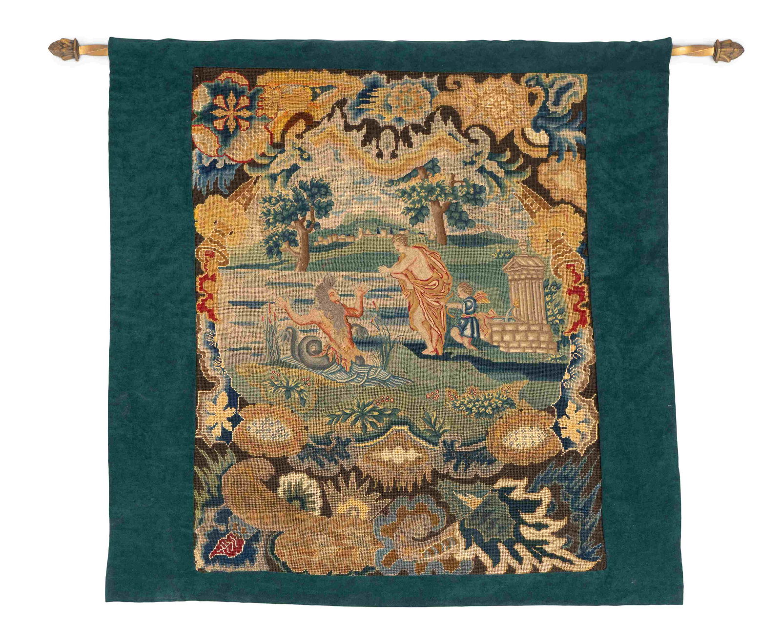 A Continental Needlepoint Panel Overall dimensions 37 x (1 of 1)