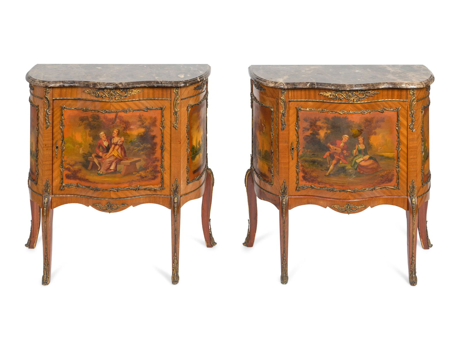A Pair of Louis XV Style Vernis Martin Bedside Commodes (1 of 2)