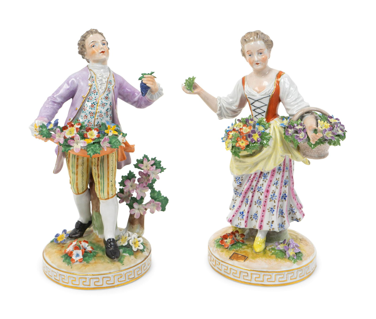 A Pair of Dresden Porcelain Figures Height 8 1/2 (1 of 2)