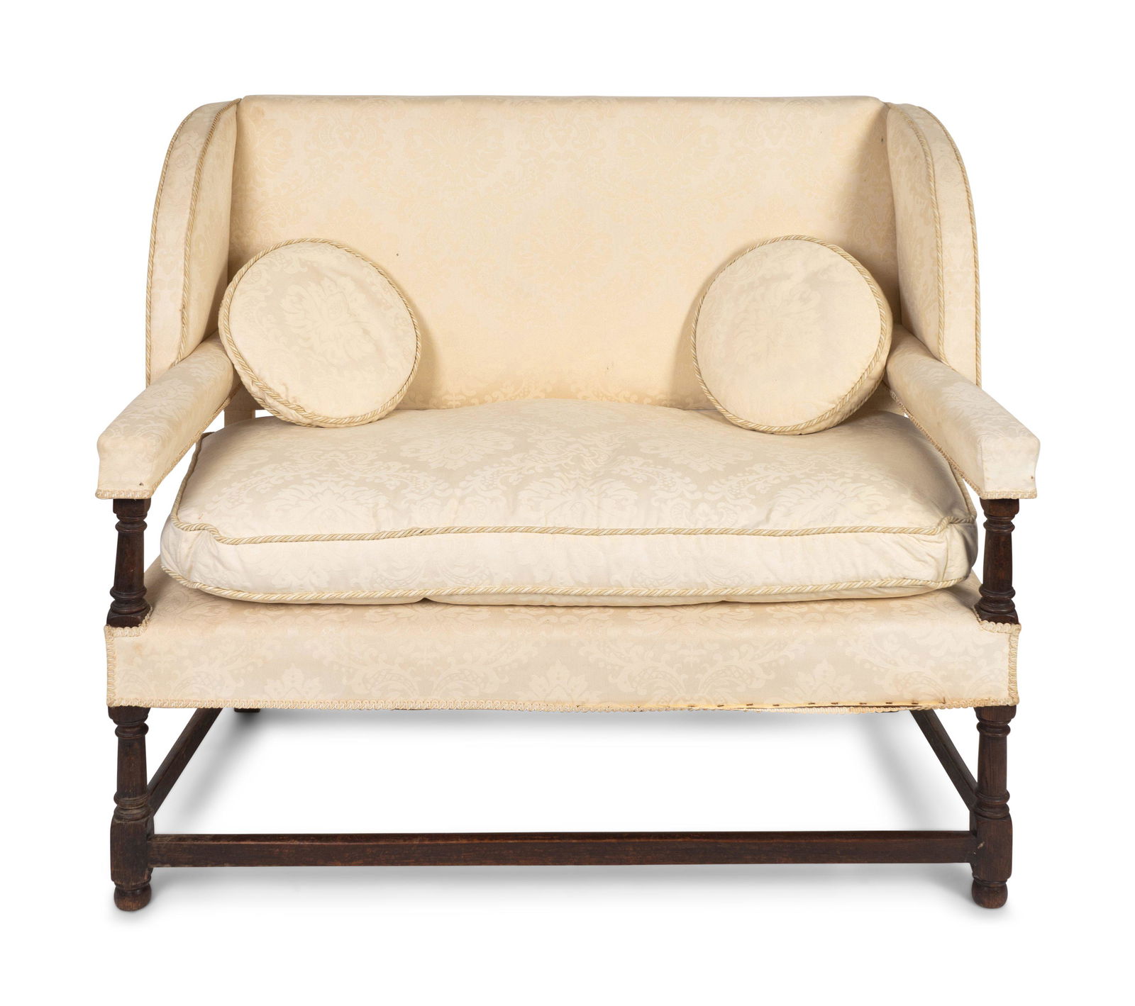 A William & Mary Style Upholstered Walnut Settee Height (1 of 1)