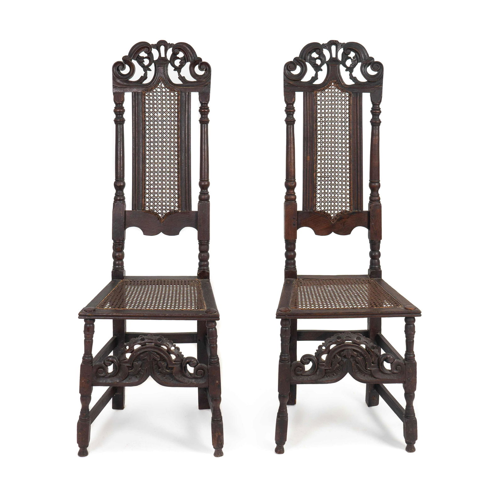 A Pair of William & Mary Style Side Chairs Height 50 x (1 of 2)