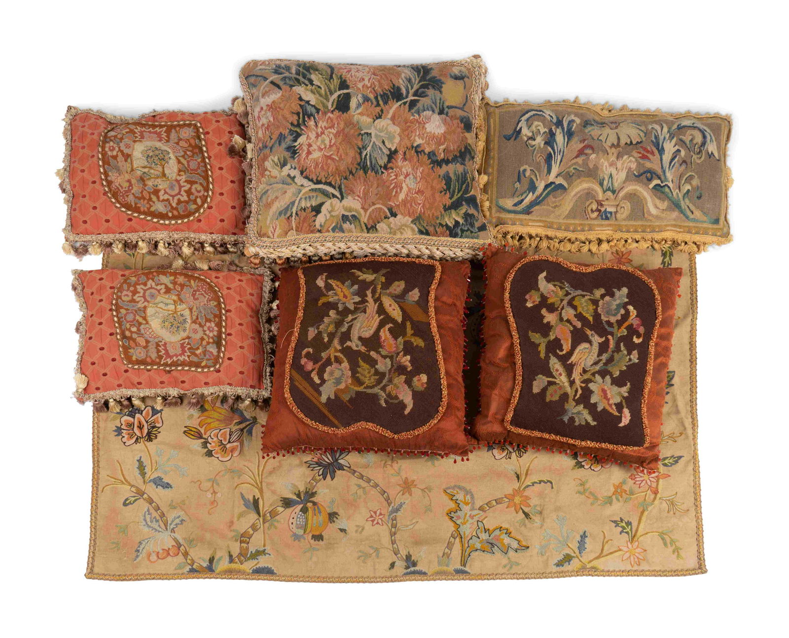 Six Needlepoint Pillows Dimensions of largest pillow 22 (1 of 1)