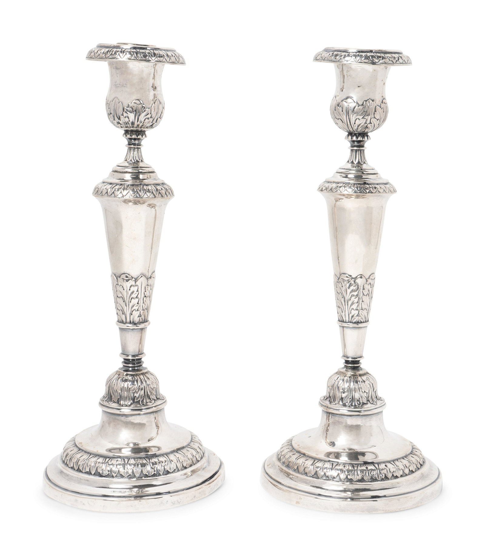 A Pair of Continental Silver Candlesticks Height 13 (1 of 1)
