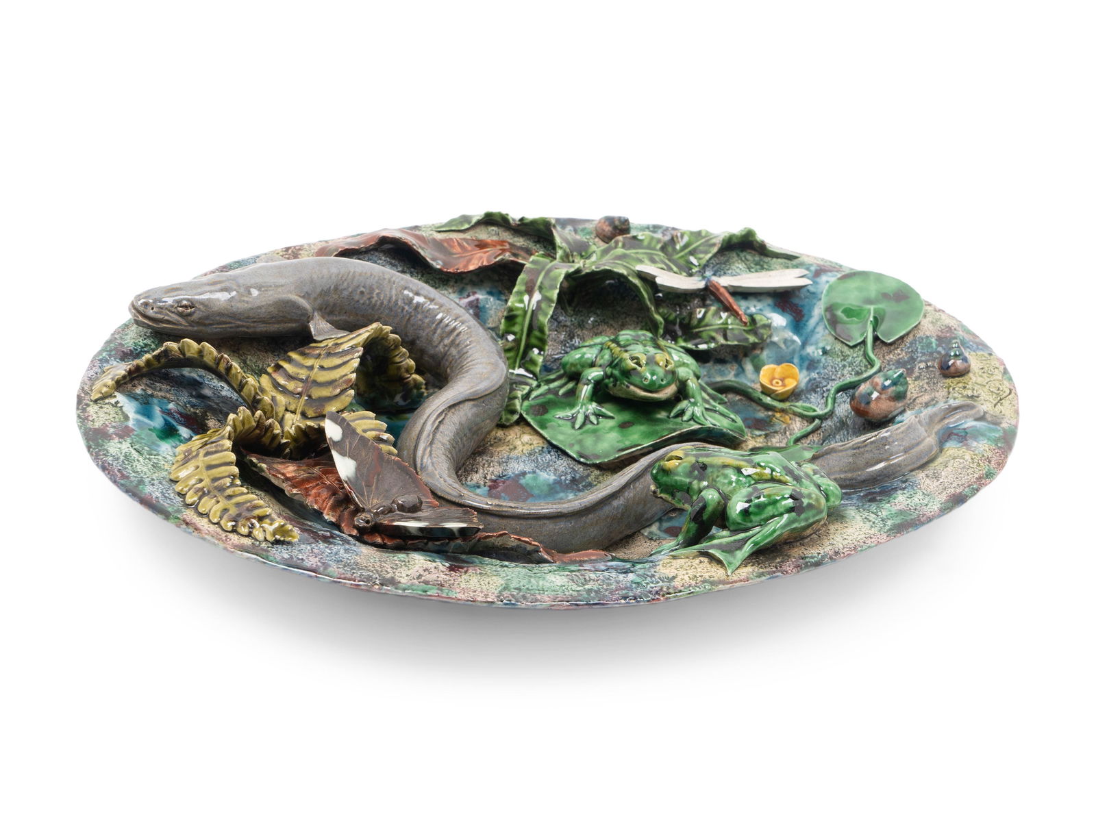 A Contemporary Palissy Ware Platter 12 x 9 inches. (1 of 1)