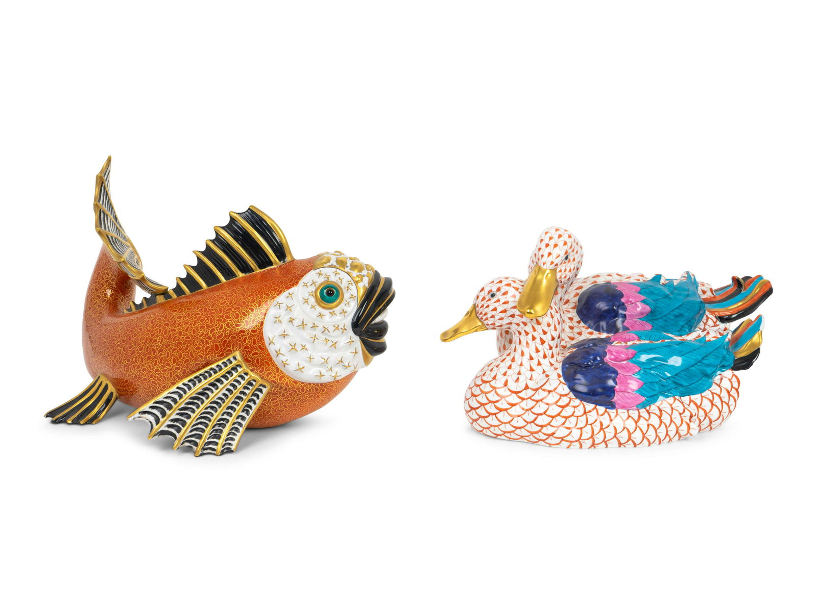 Two Large Porcelain Animals Length of each 16 1/2 (1 of 2)