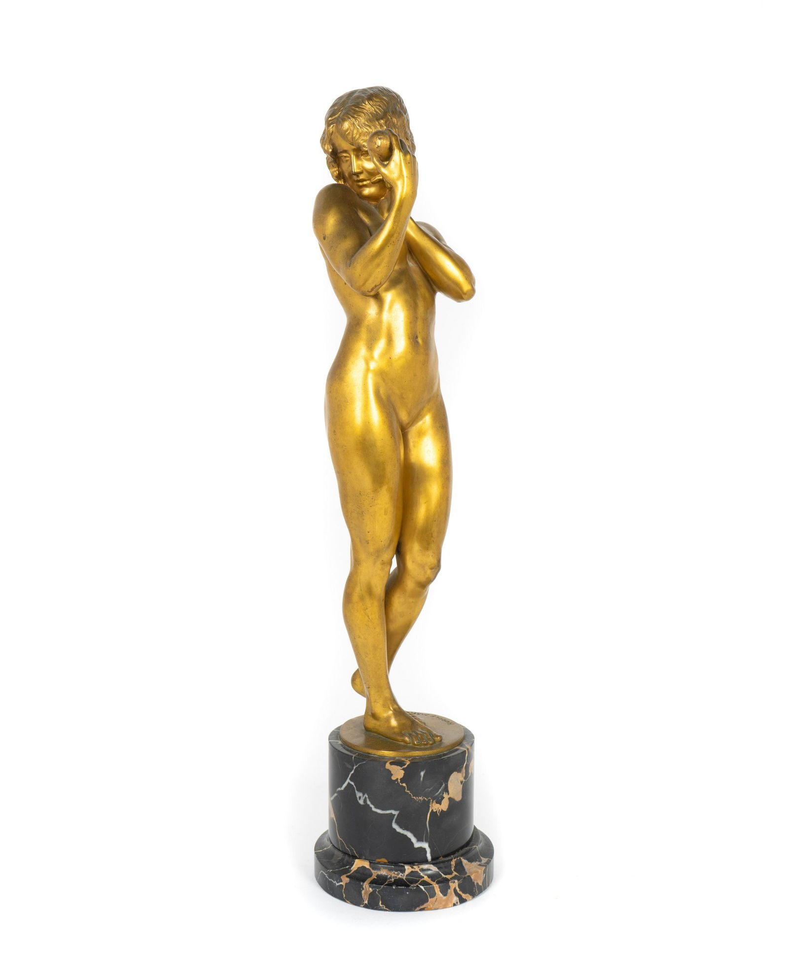 Rudolf Marcuse (German, 1878 - 1929) Untitled (Nude: Rudolf Marcuse (German, 1878 - 1929) Untitled (Nude Female with Mirror) bronze Height 24 inches.