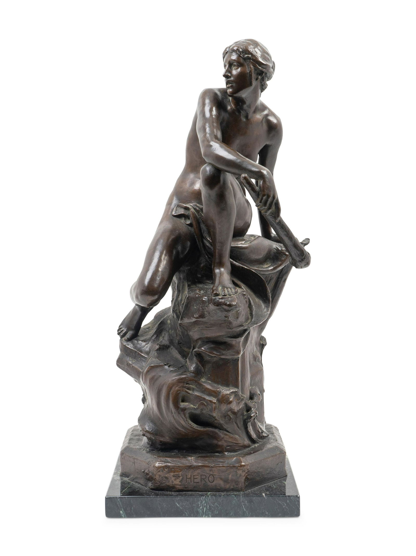 An English Patinated Bronze Figure: Hero Height 21 (1 of 2)