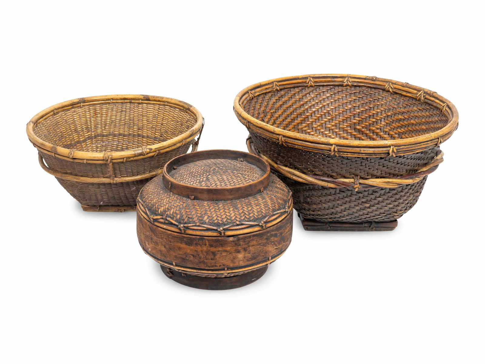 Three Asian Baskets Largest, height 10 x diameter 19 (1 of 1)
